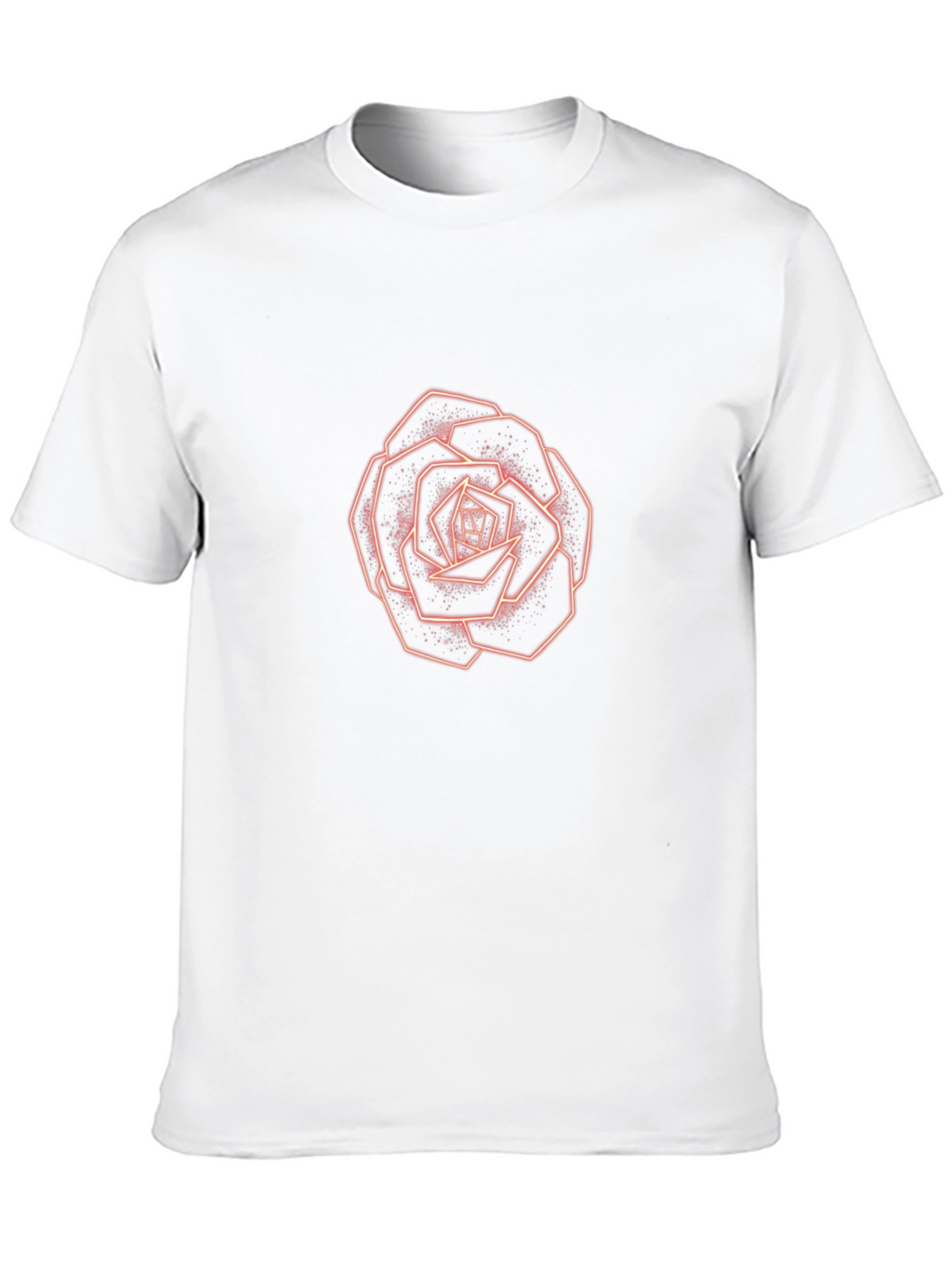 Geometric Rose Graphic Tee - Modern Style