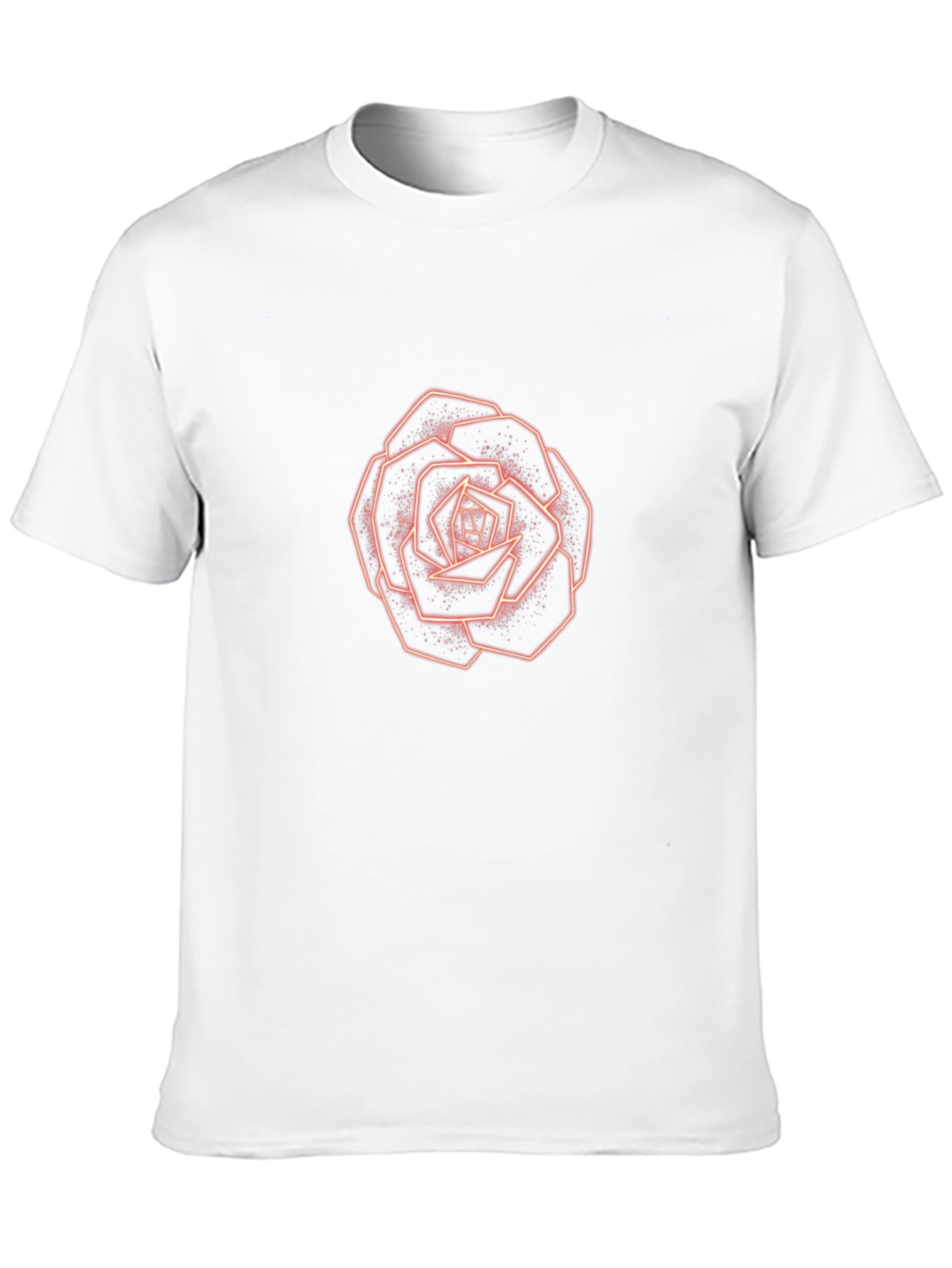 Geometric Rose Graphic Tee - Modern Style