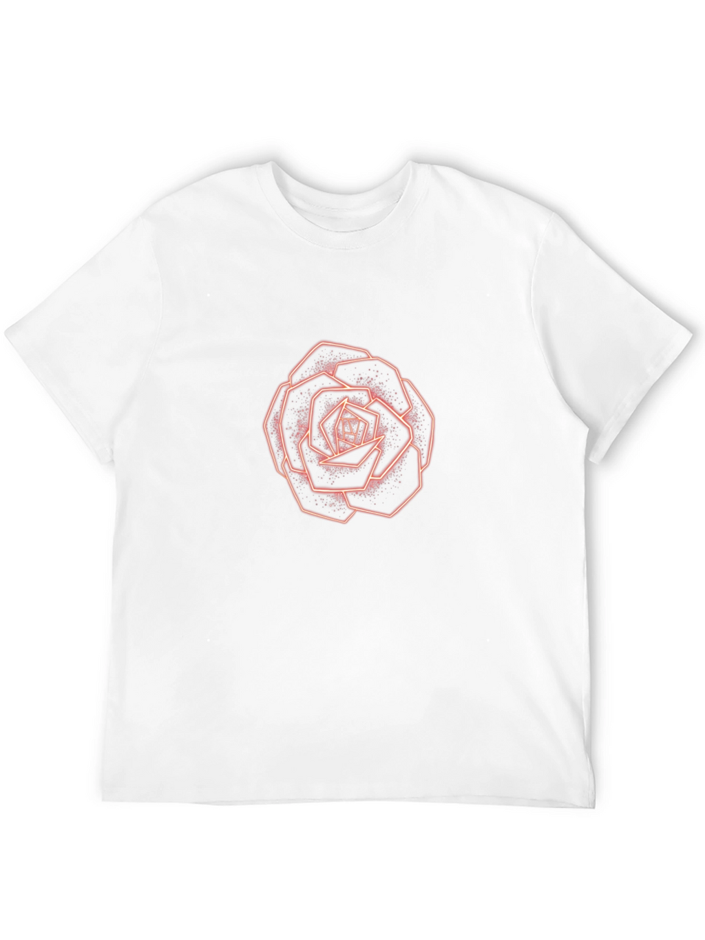 Geometric Rose Graphic Tee - Modern Style
