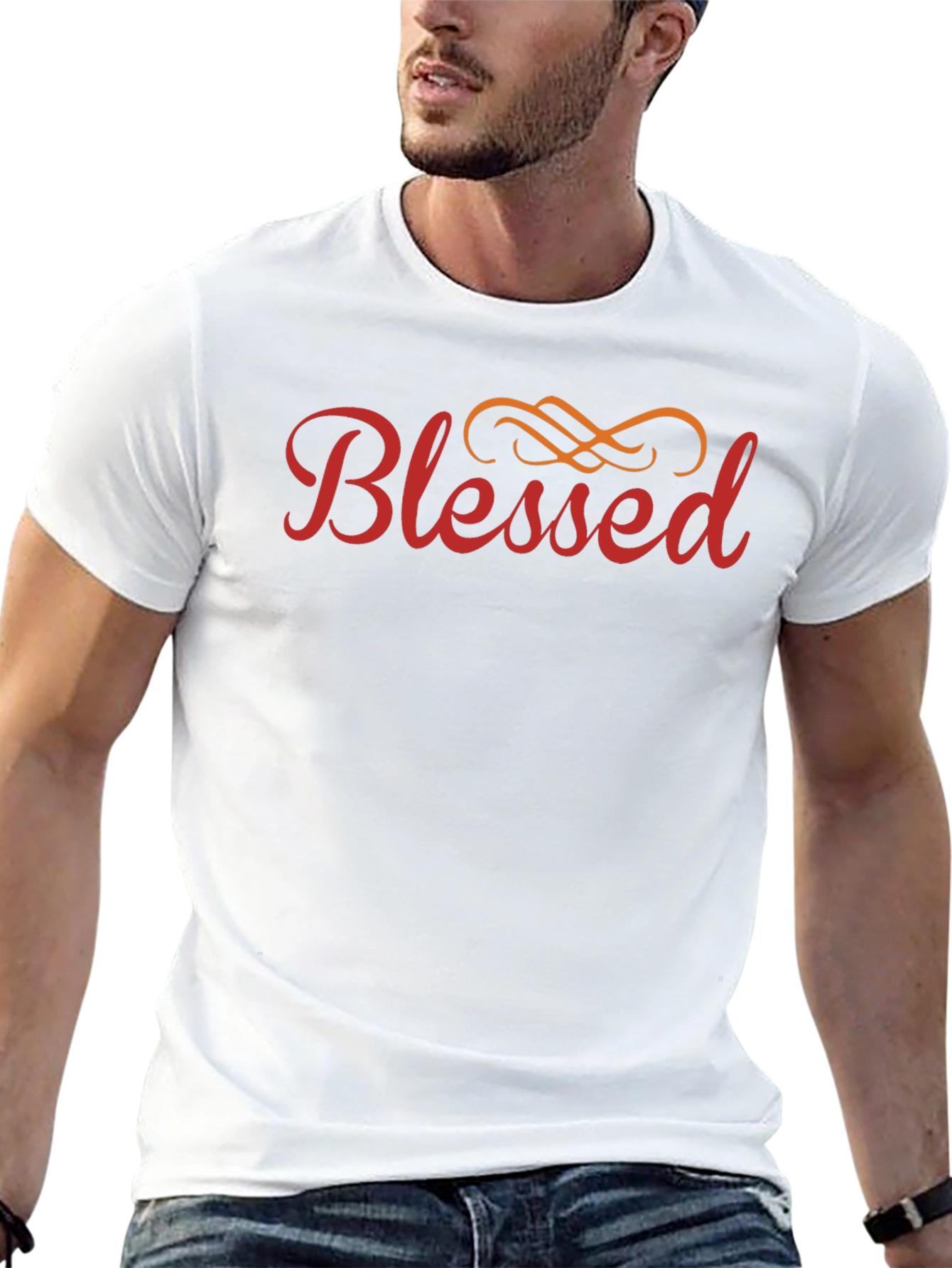Blessed Graphic Print Crew Neck T-Shirt