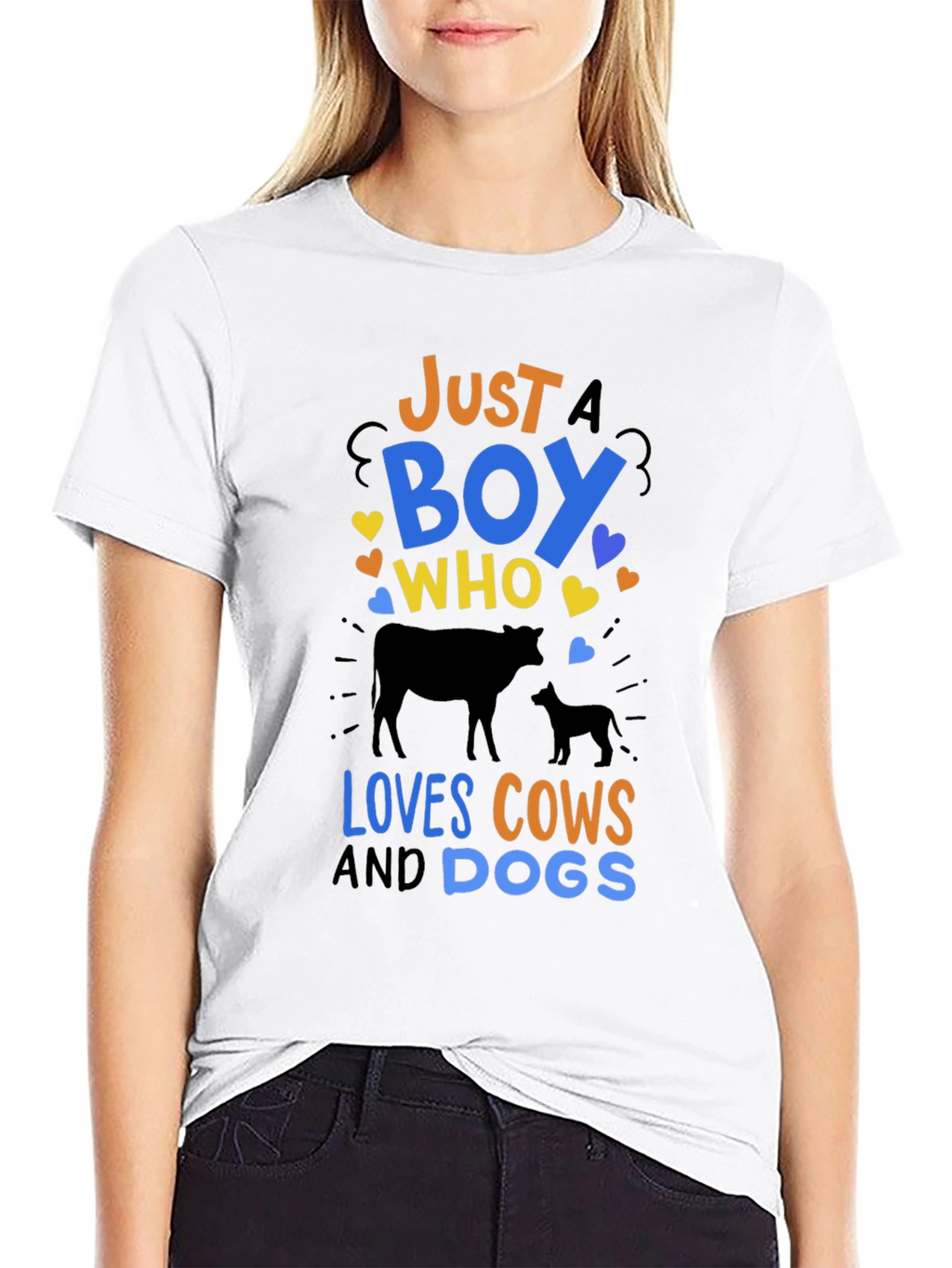 Just a Boy Who Loves Cows & Dogs T-Shirt