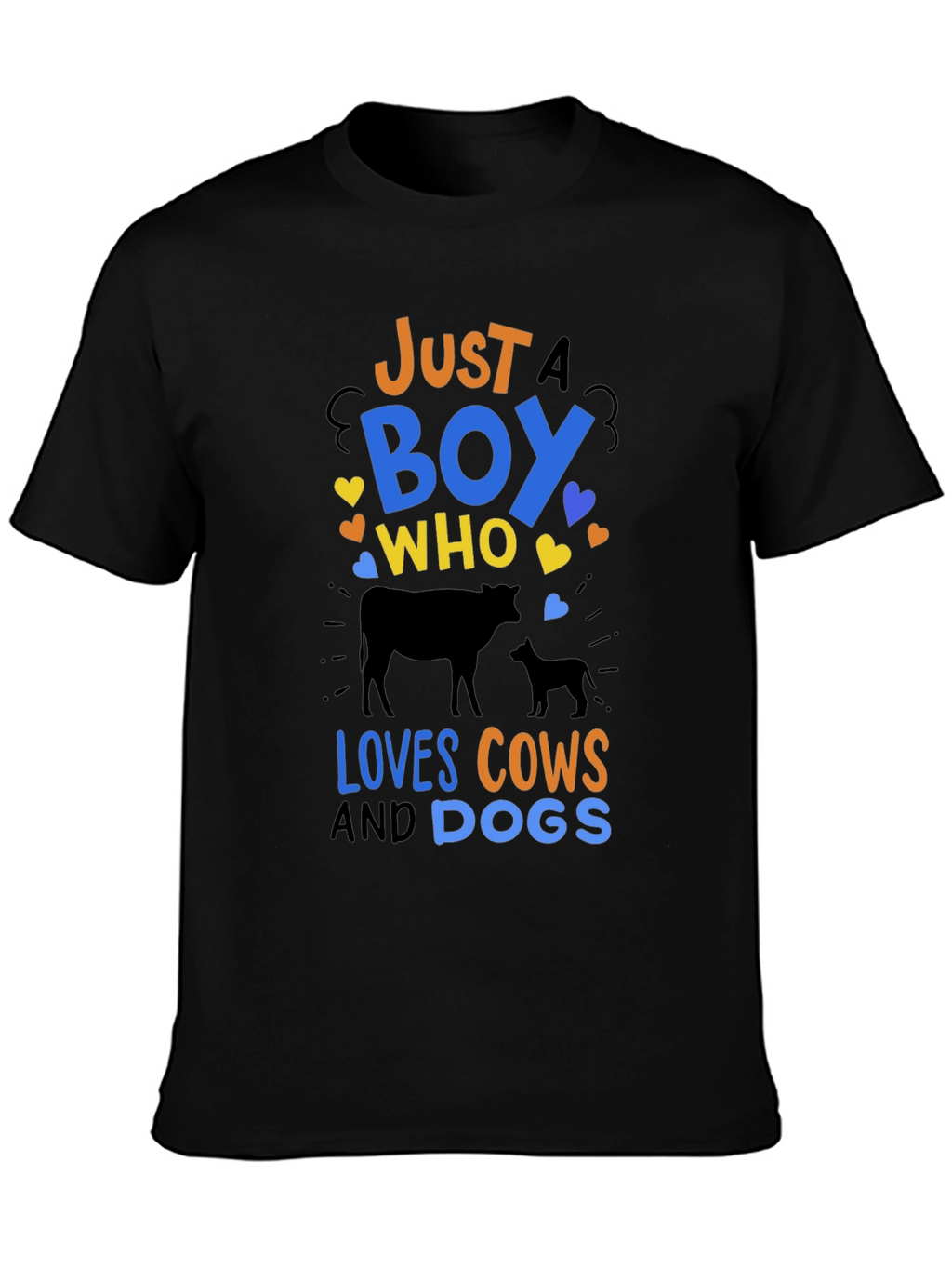Just a Boy Who Loves Cows & Dogs T-Shirt