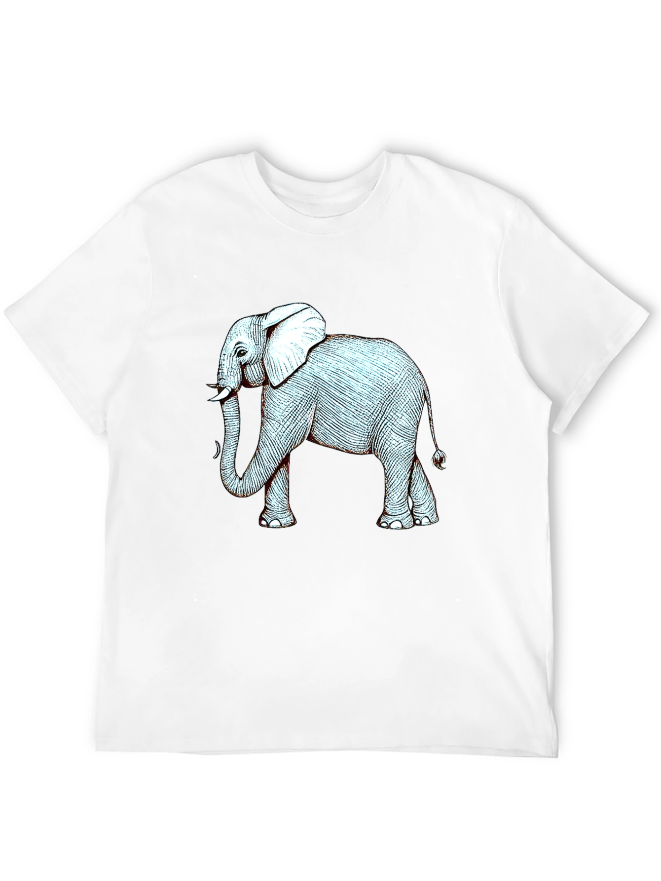 Elephant Graphic Print Black T-Shirt