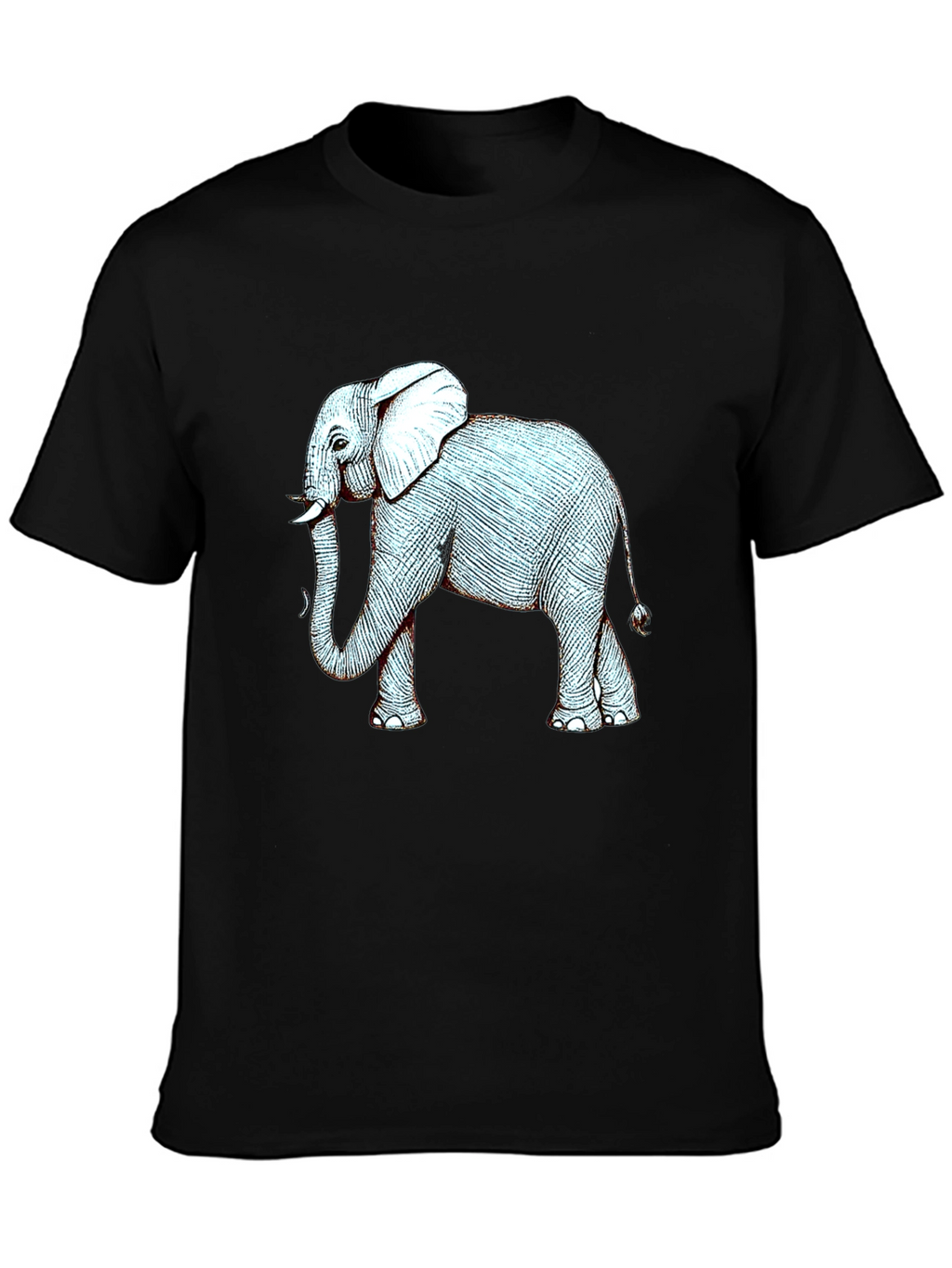 Elephant Graphic Print Black T-Shirt