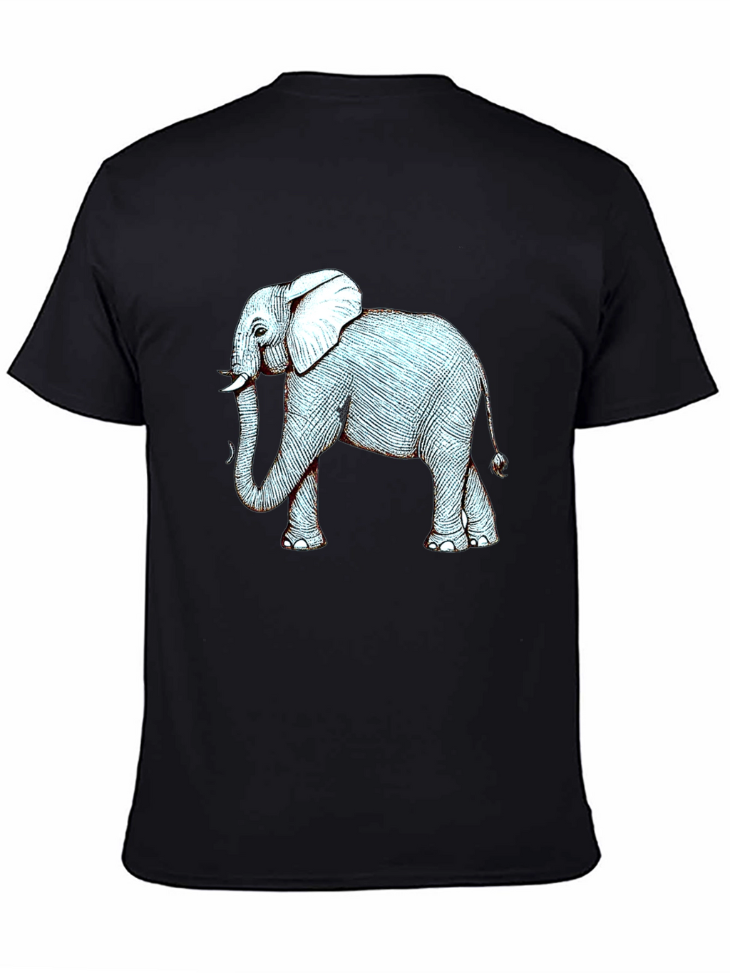 Elephant Graphic Print Black T-Shirt