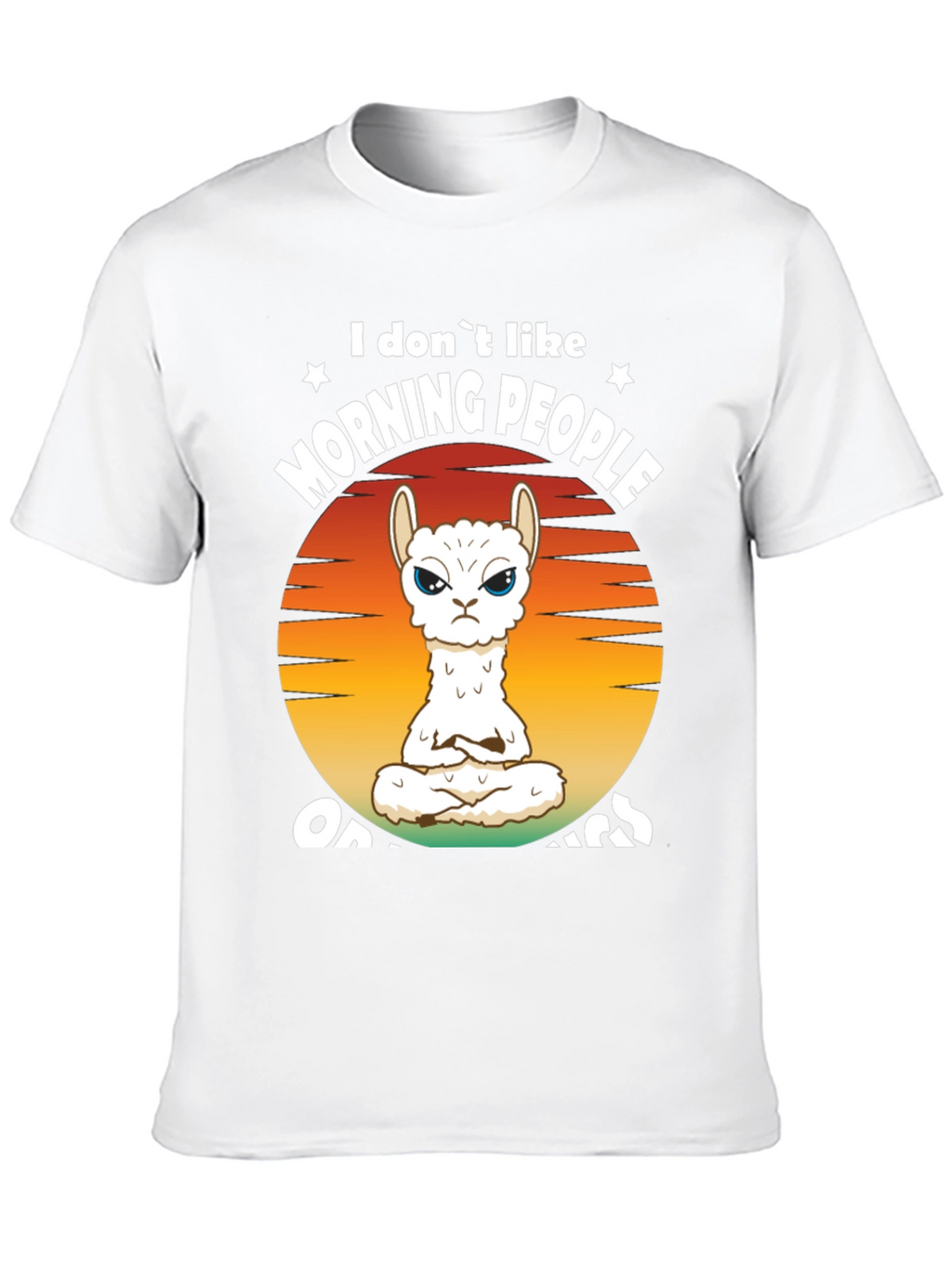 Funny Llama Graphic T-Shirt - Morning People Design