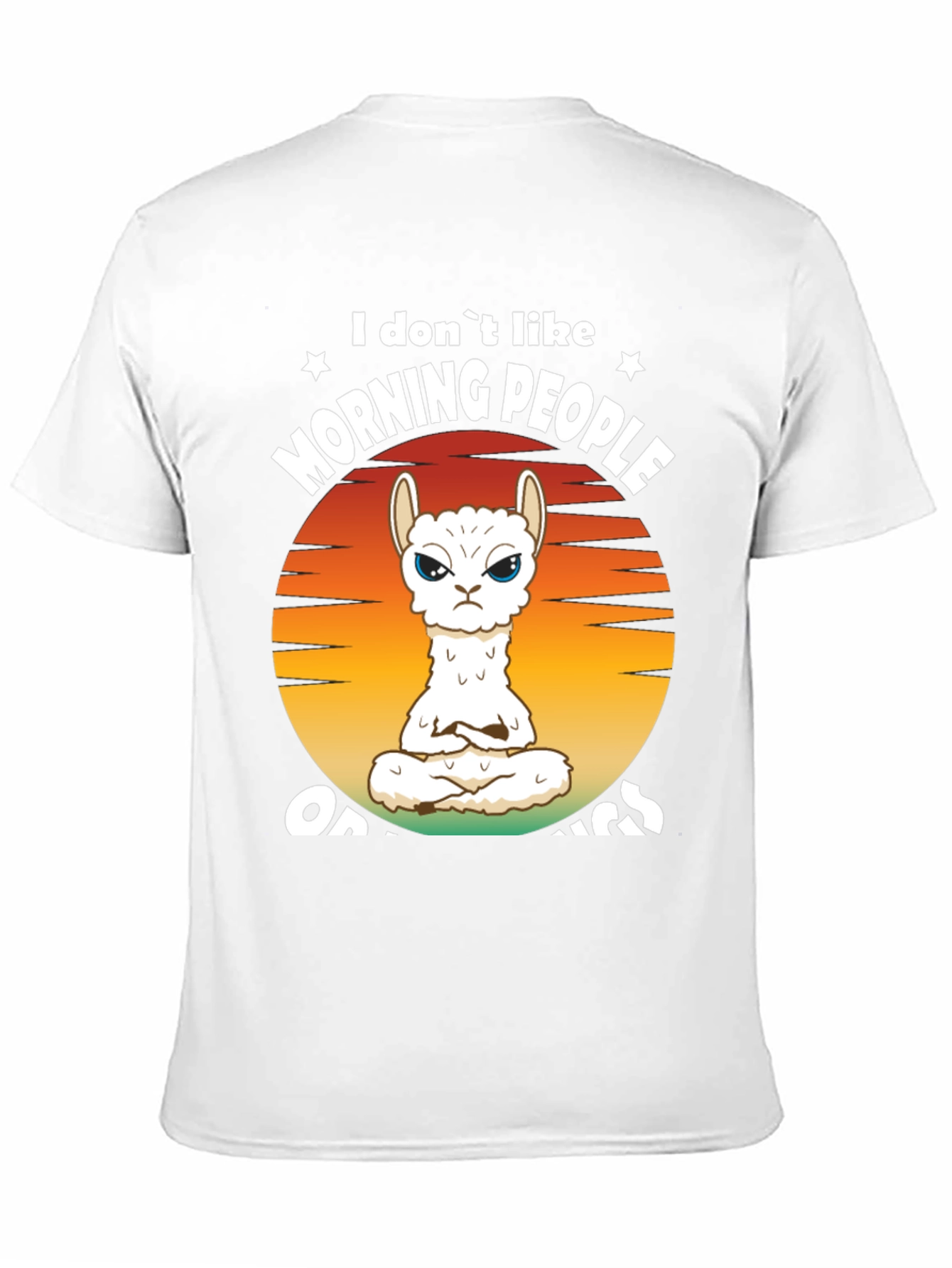 Funny Llama Graphic T-Shirt - Morning People Design