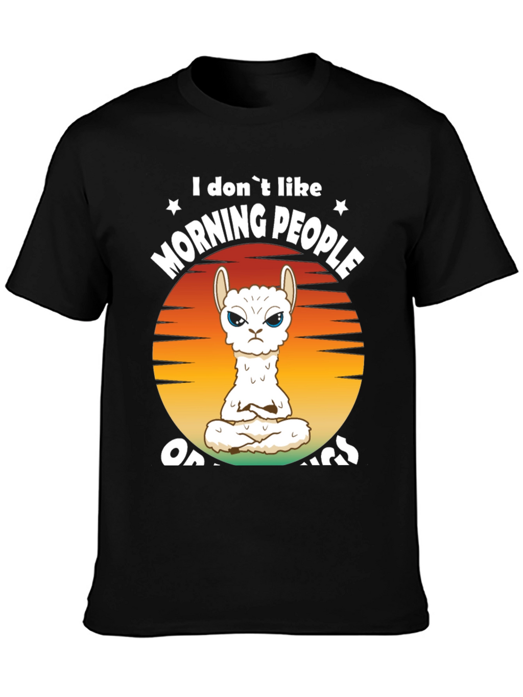 Funny Llama Graphic T-Shirt - Morning People Design