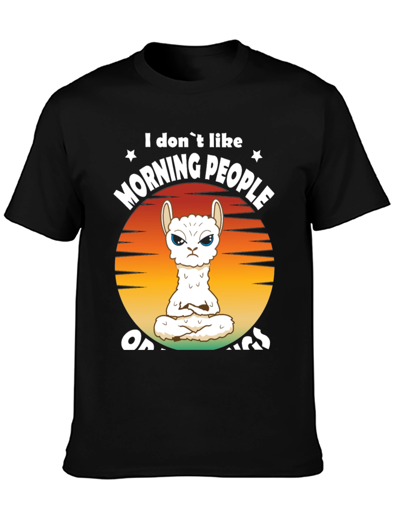 Funny Llama Graphic T-Shirt - Morning People Design