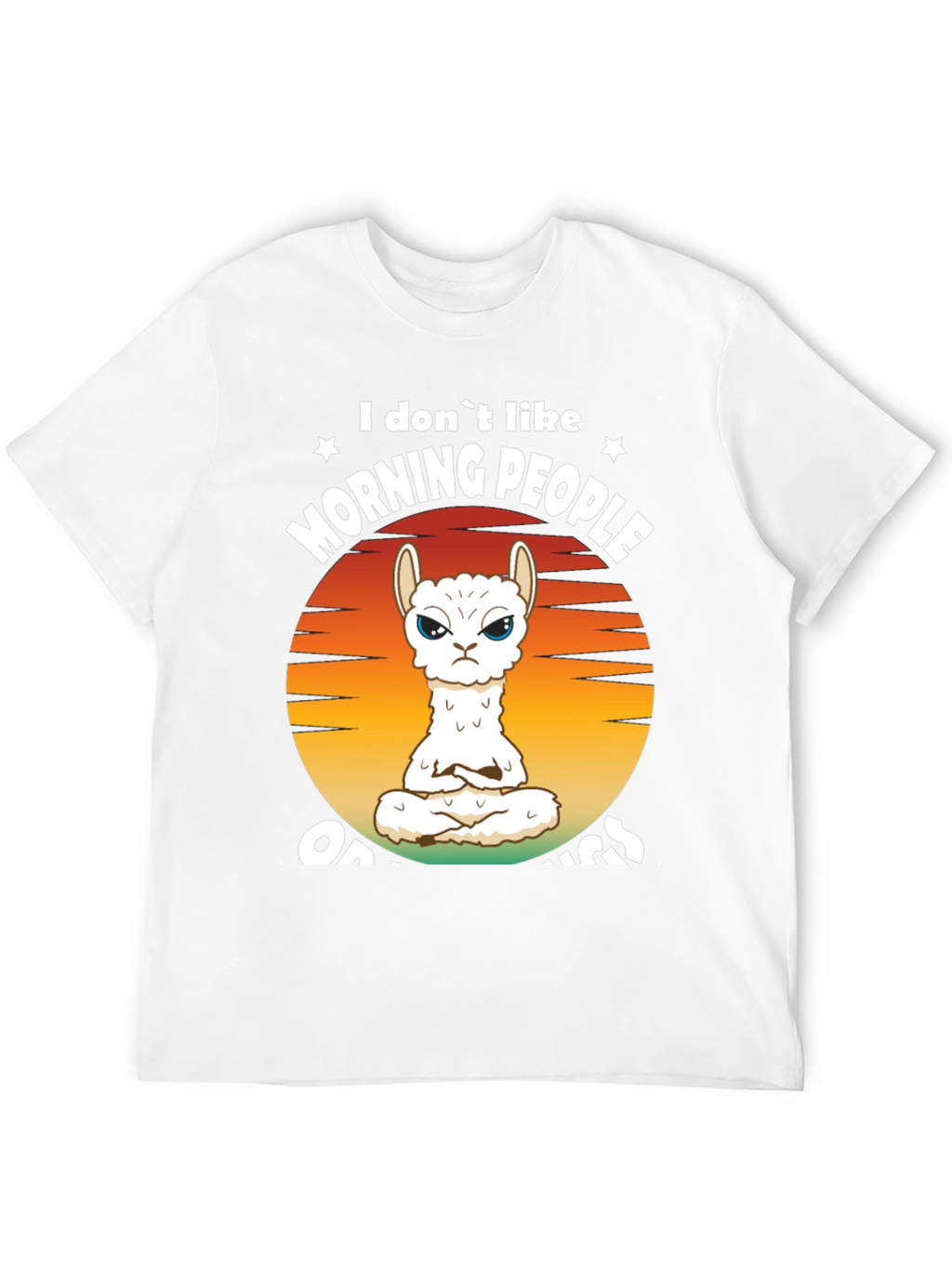 Funny Llama Graphic T-Shirt - Morning People Design