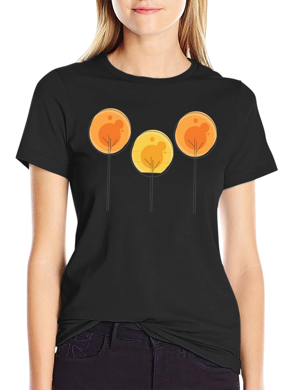 Abstract Tree Graphic Tee - Black