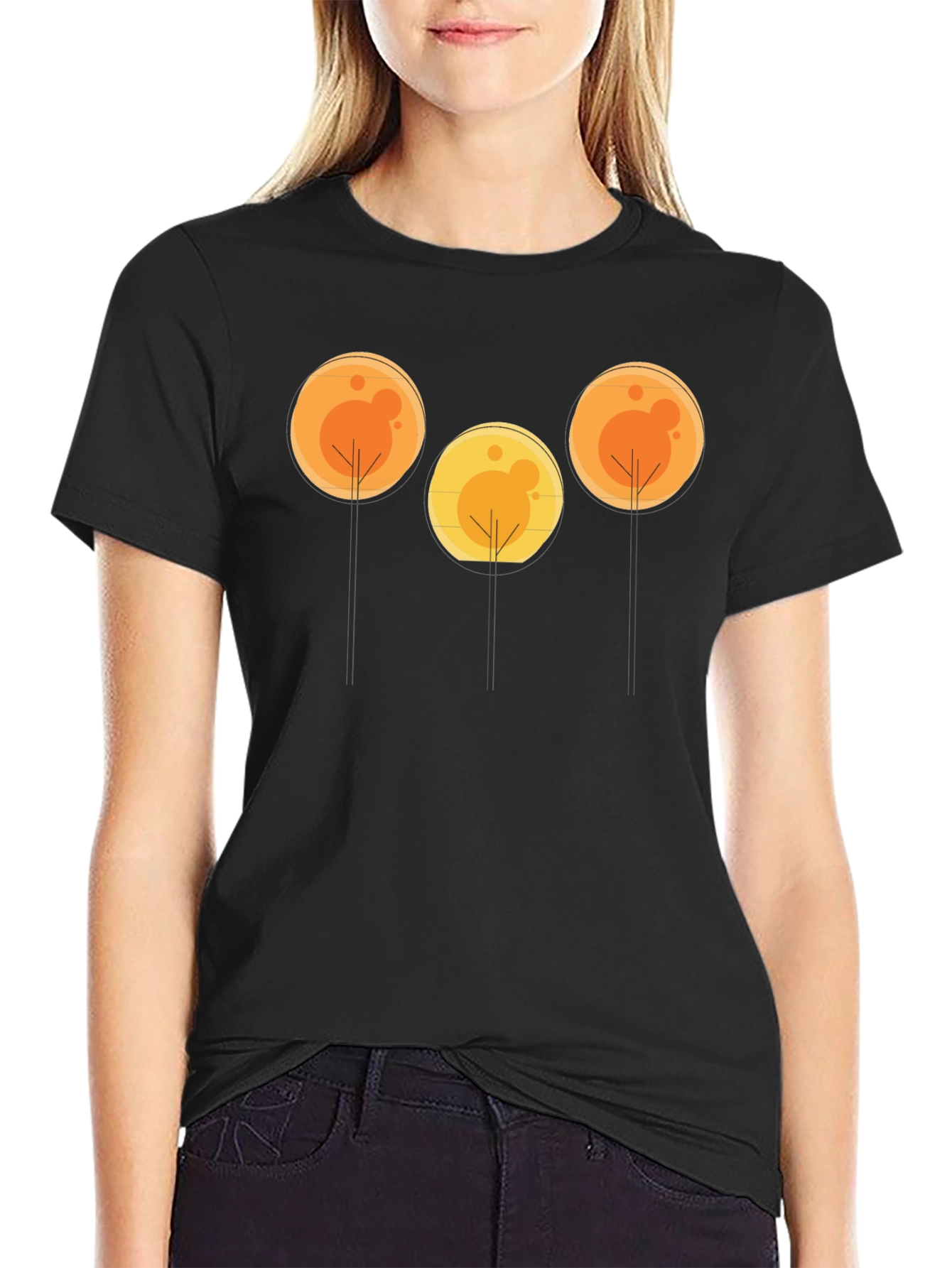 Abstract Tree Graphic Tee - Black