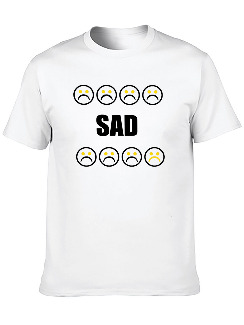 Sad Smiley Face Graphic T-Shirt - Trendy & Unique