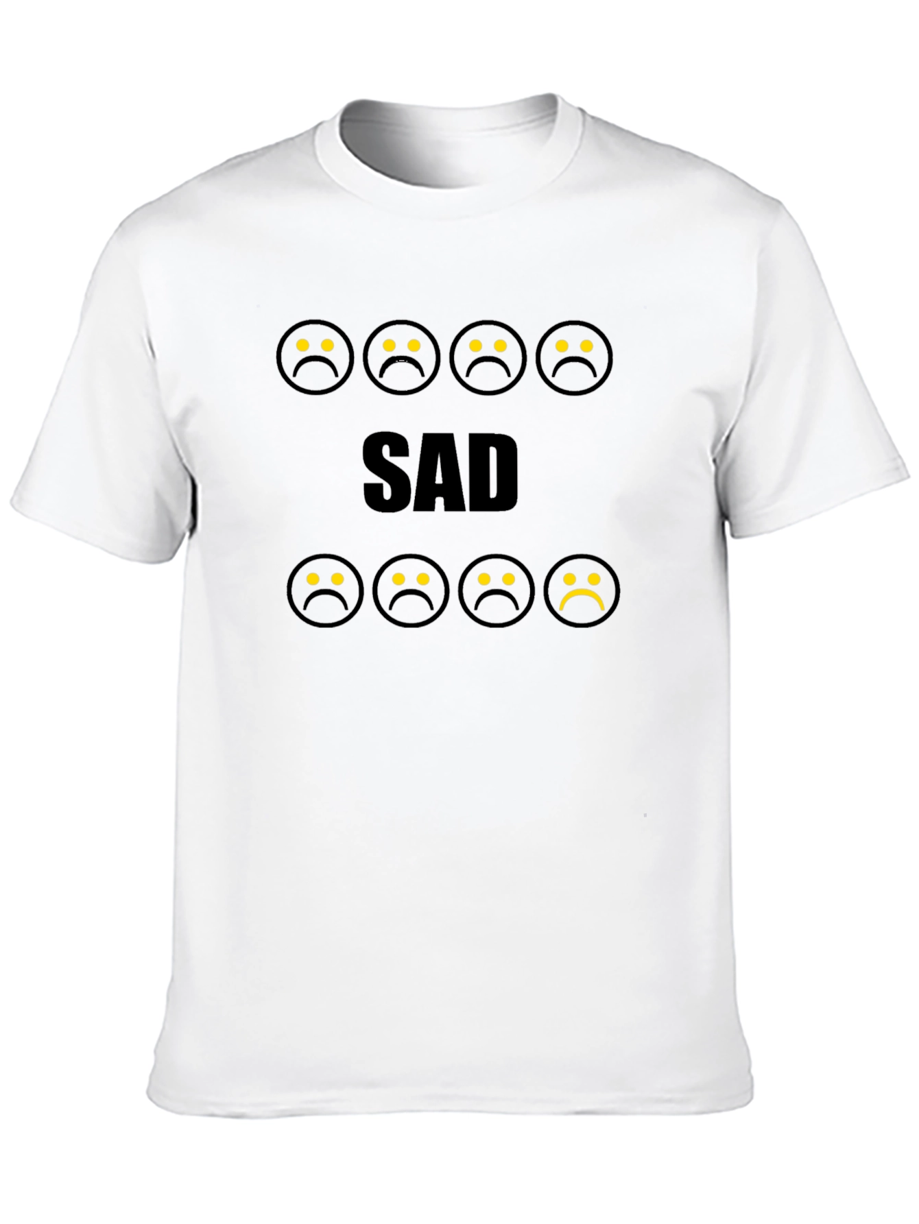 Sad Smiley Face Graphic T-Shirt - Trendy & Unique