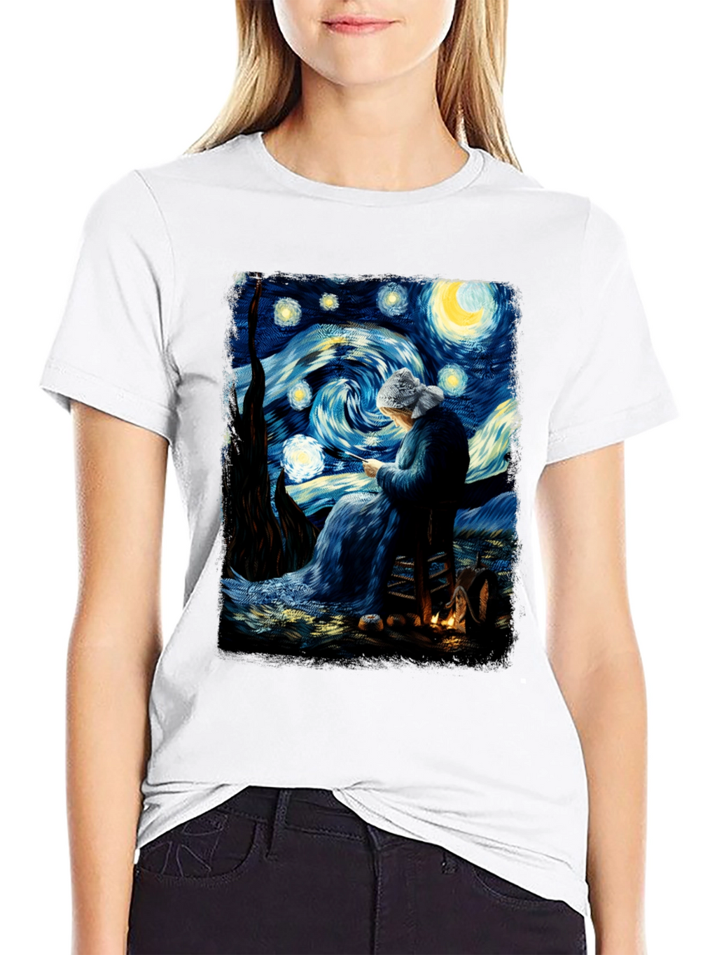 Starry Night Knitting T-Shirt
