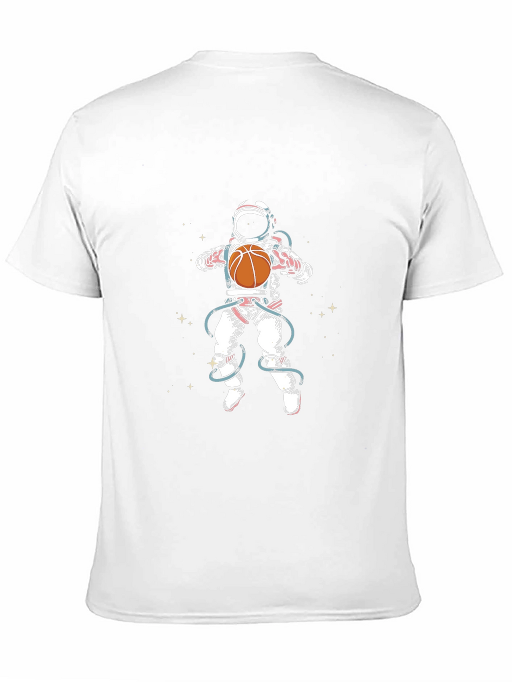 Astronaut Basketball Graphic Tee - Black Cotton Blend