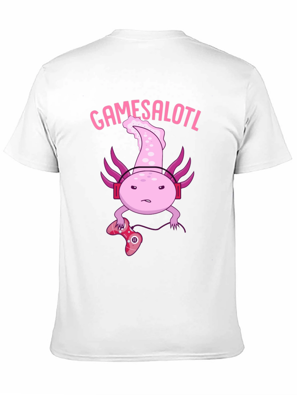 Gamesalotl Gamer Axolotl Black Graphic T-Shirt