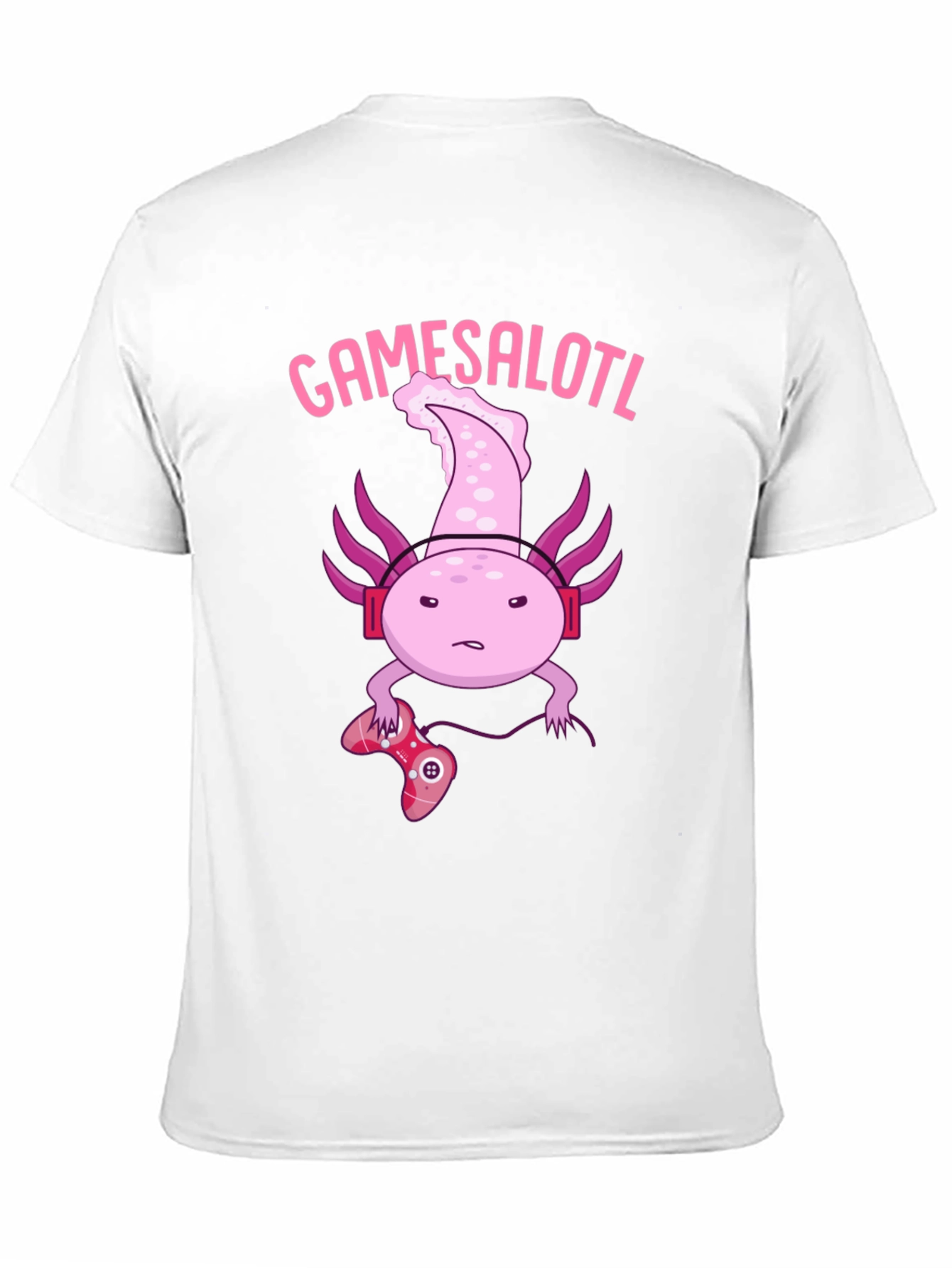 Gamesalotl Gamer Axolotl Black Graphic T-Shirt