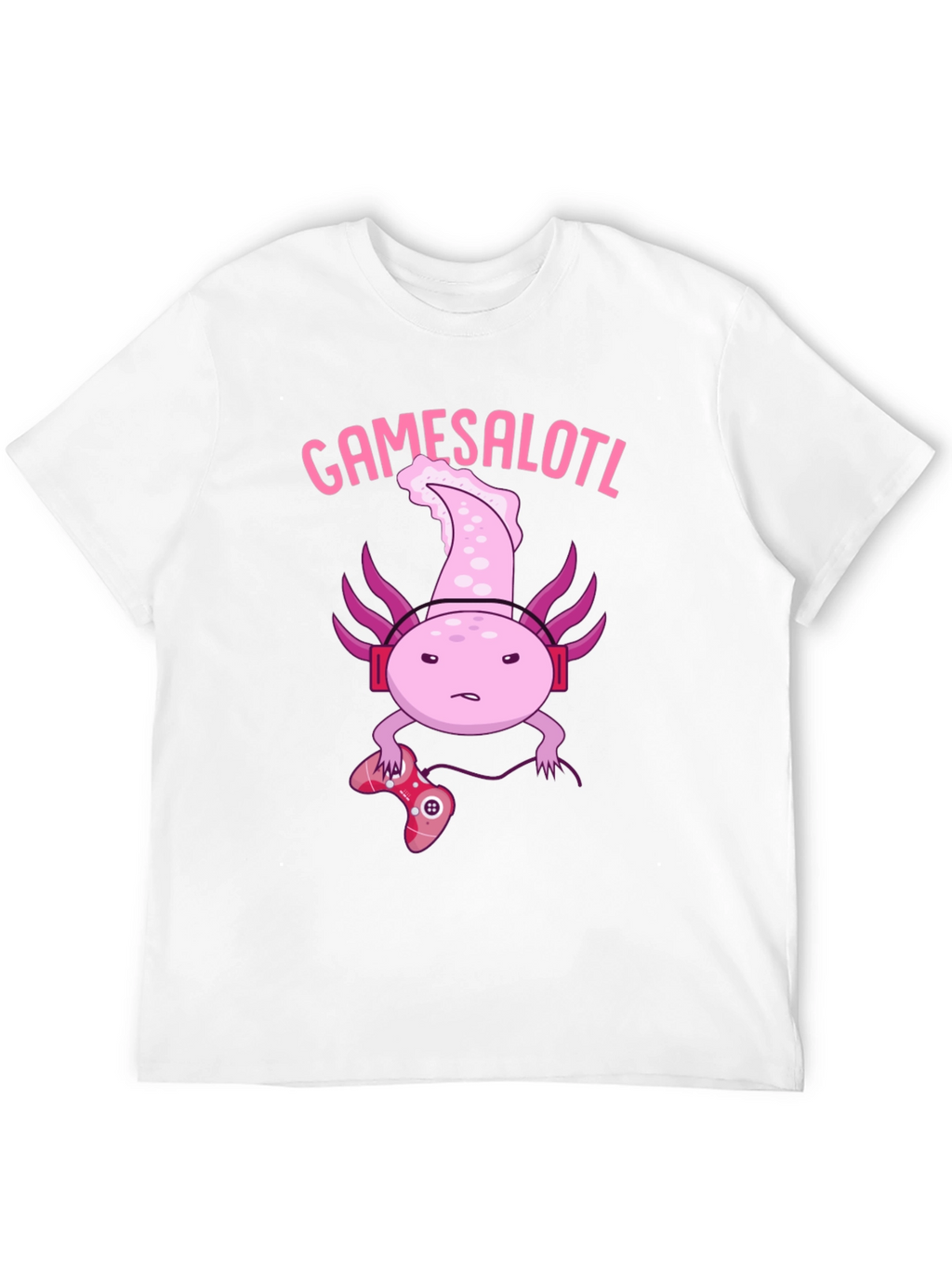 Gamesalotl Gamer Axolotl Black Graphic T-Shirt