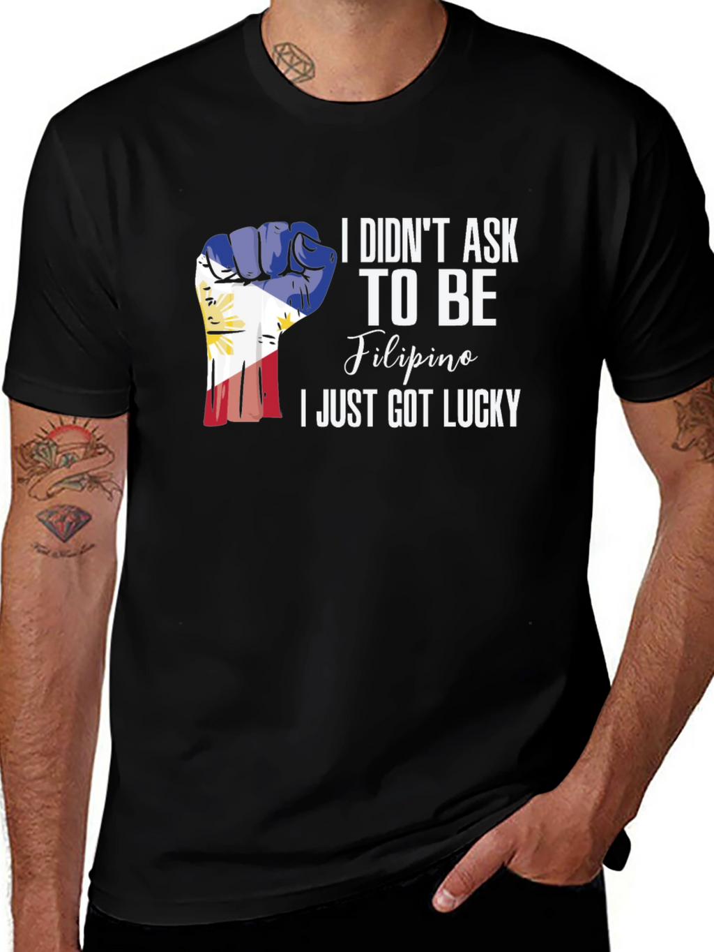 Filipino Pride Fist Black T-Shirt