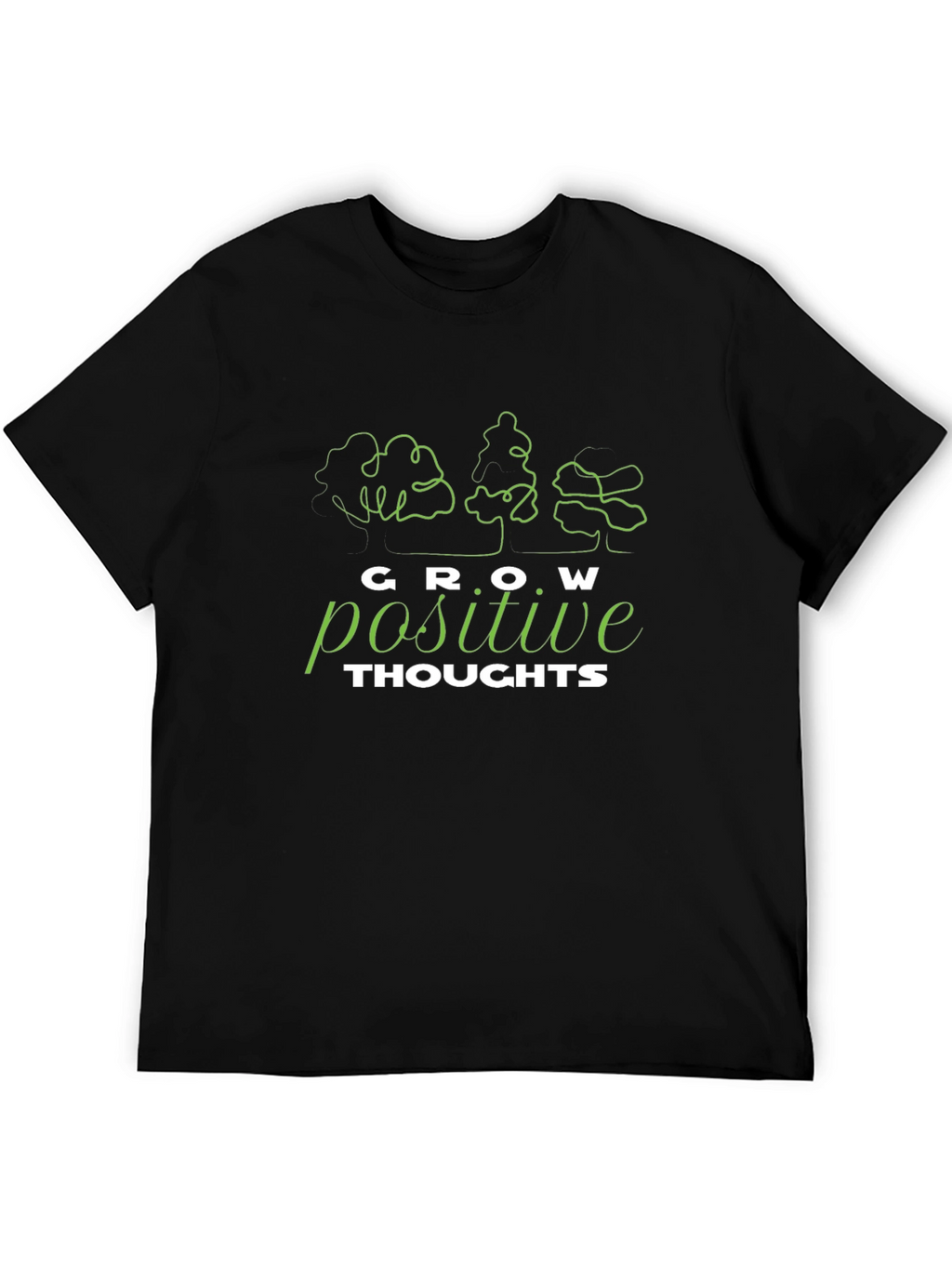 Grow Positive Thoughts T-Shirt - Black