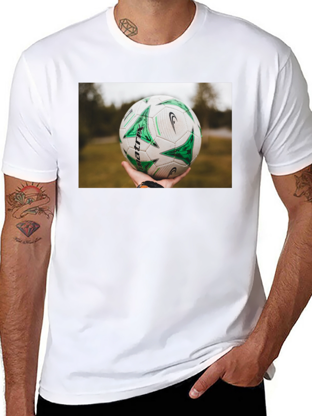 Soccer Ball T-Shirt - Black Cotton Tee