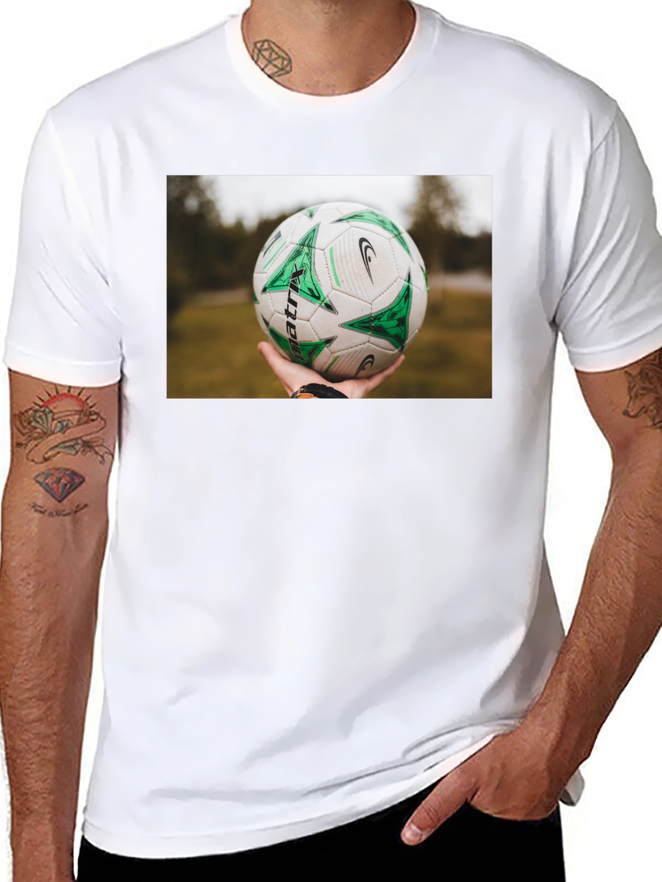 Soccer Ball T-Shirt - Black Cotton Tee