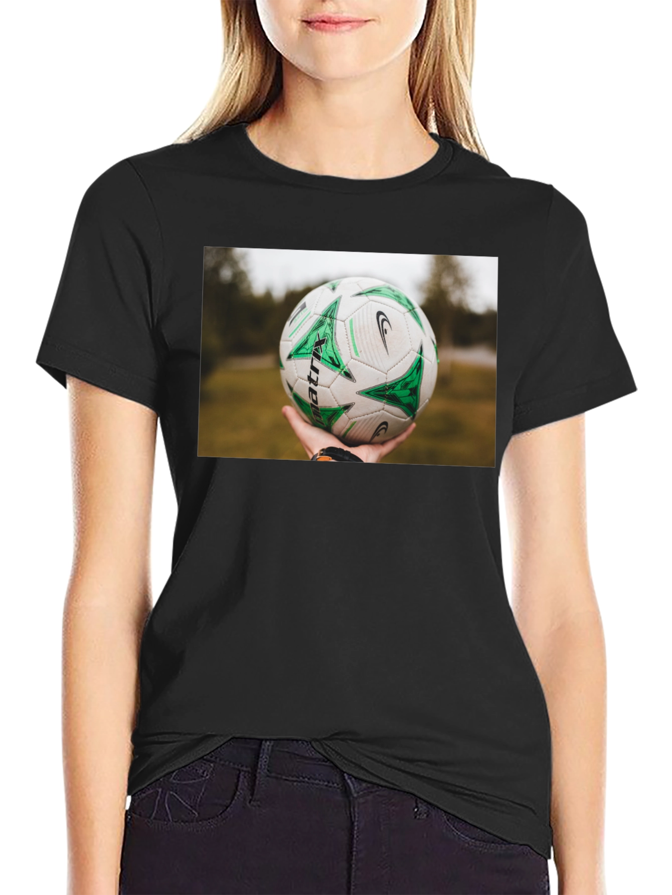 Soccer Ball T-Shirt - Black Cotton Tee