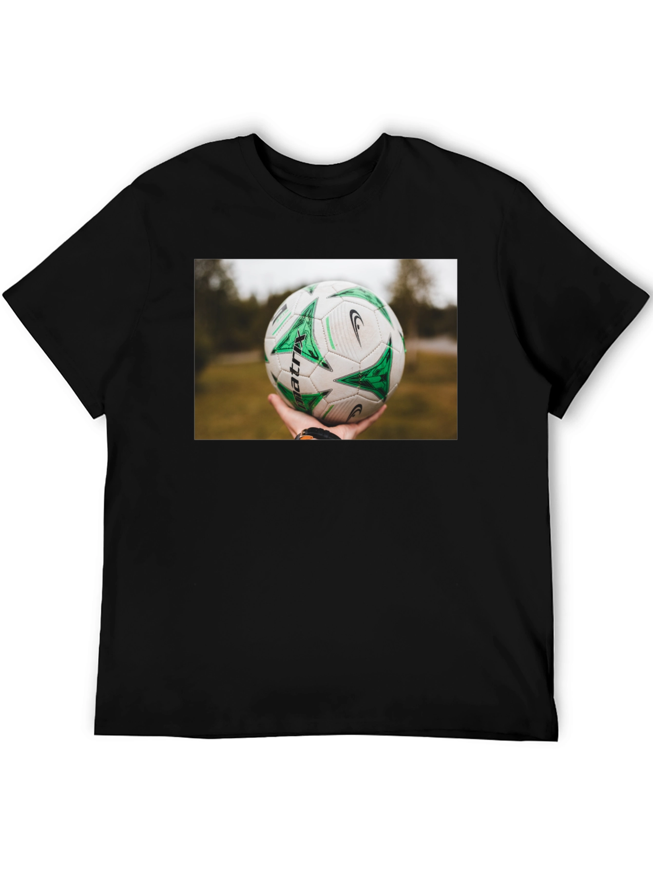 Soccer Ball T-Shirt - Black Cotton Tee