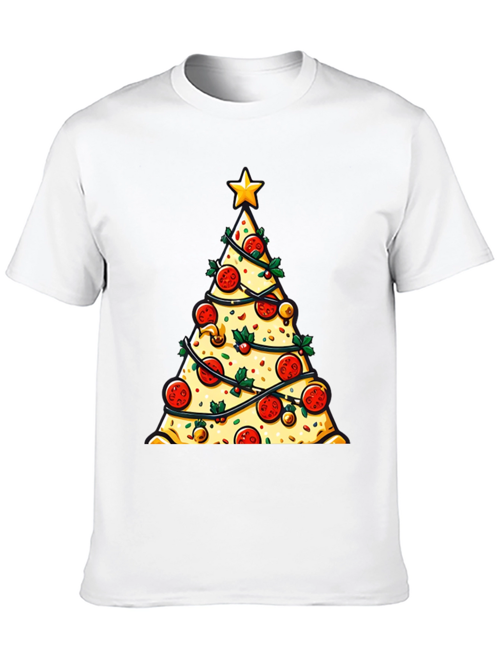 Pizza Christmas Tree Graphic Tee - Holiday Style!