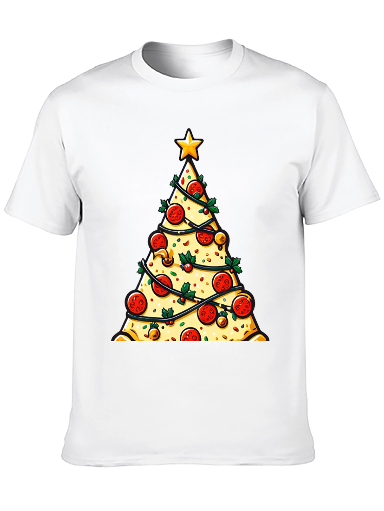 Pizza Christmas Tree Graphic Tee - Holiday Style!