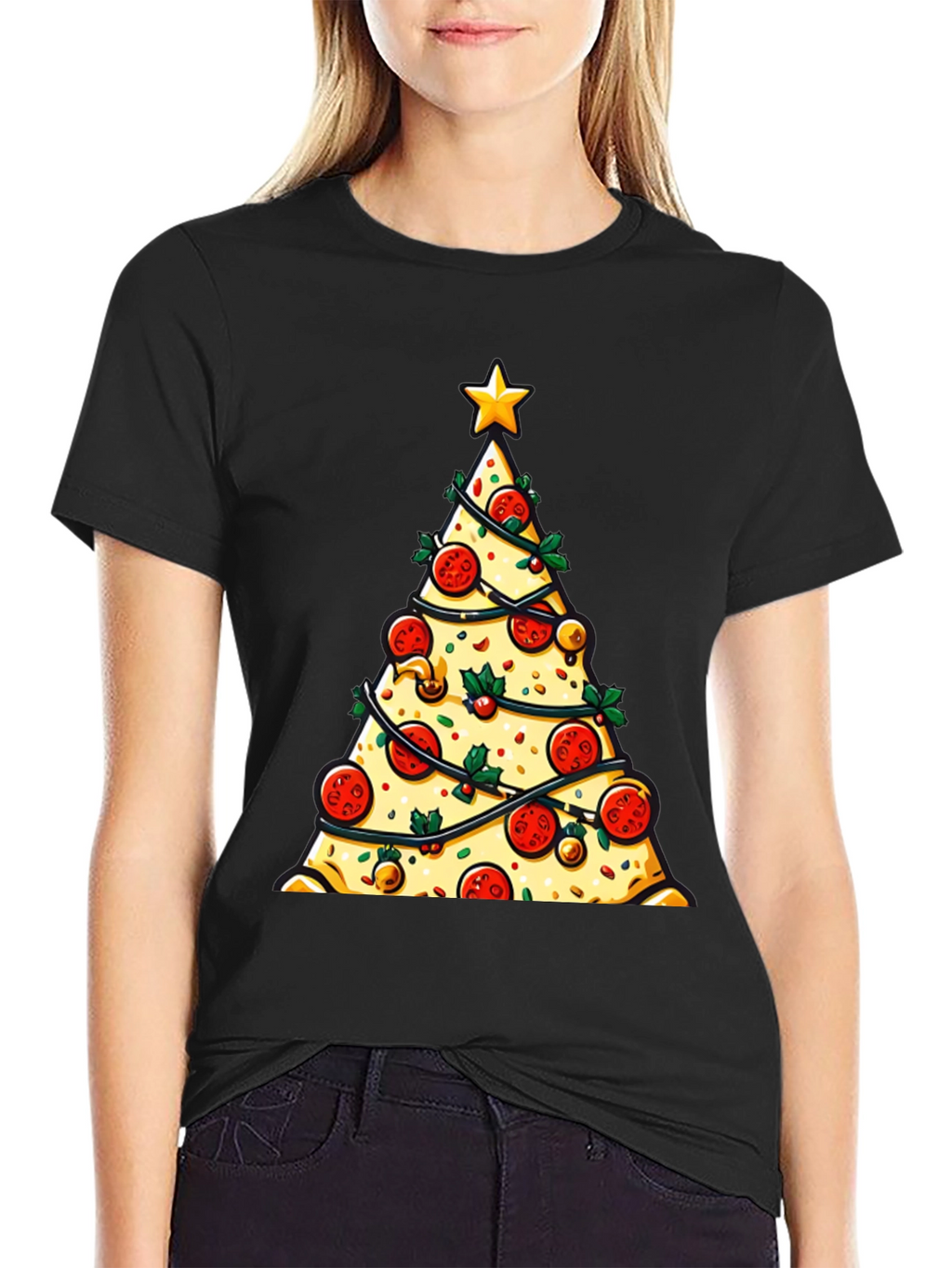 Pizza Christmas Tree Graphic Tee - Holiday Style!