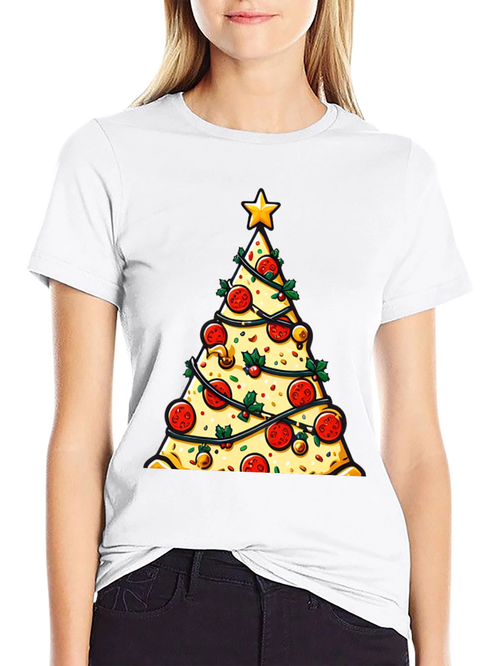 Pizza Christmas Tree Graphic Tee - Holiday Style!