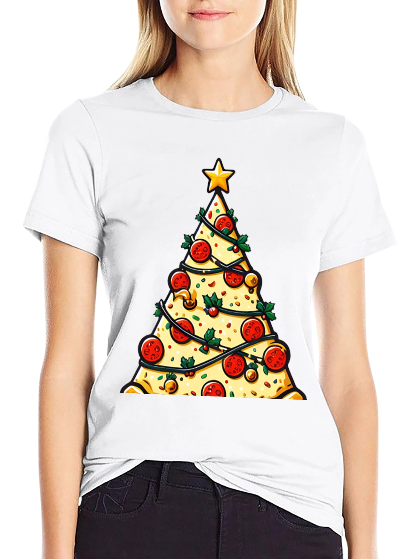 Pizza Christmas Tree Graphic Tee - Holiday Style!