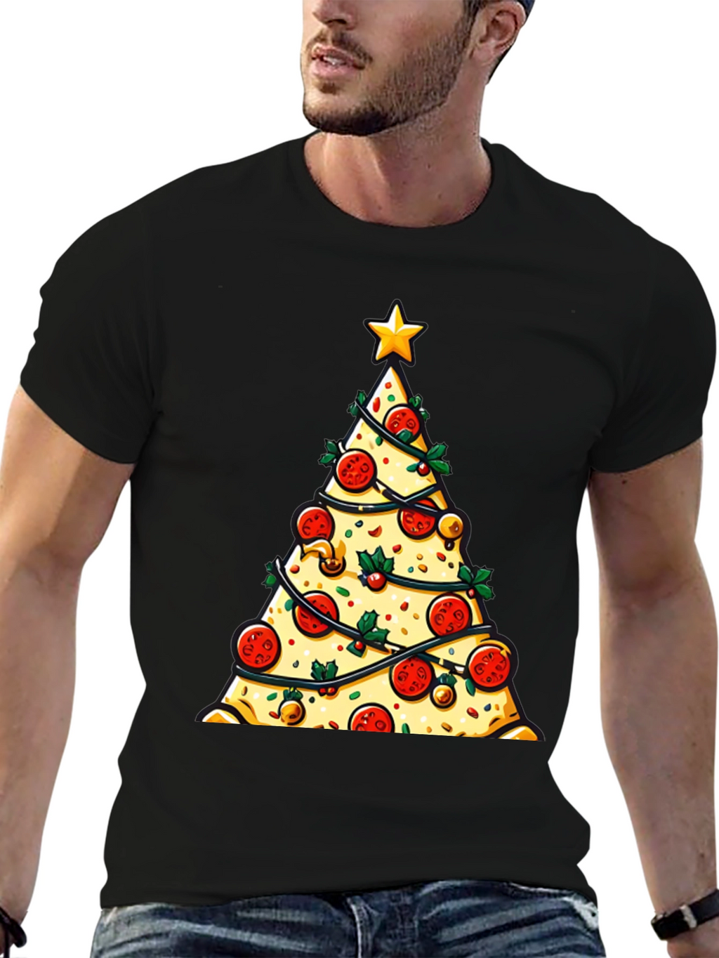 Pizza Christmas Tree Graphic Tee - Holiday Style!