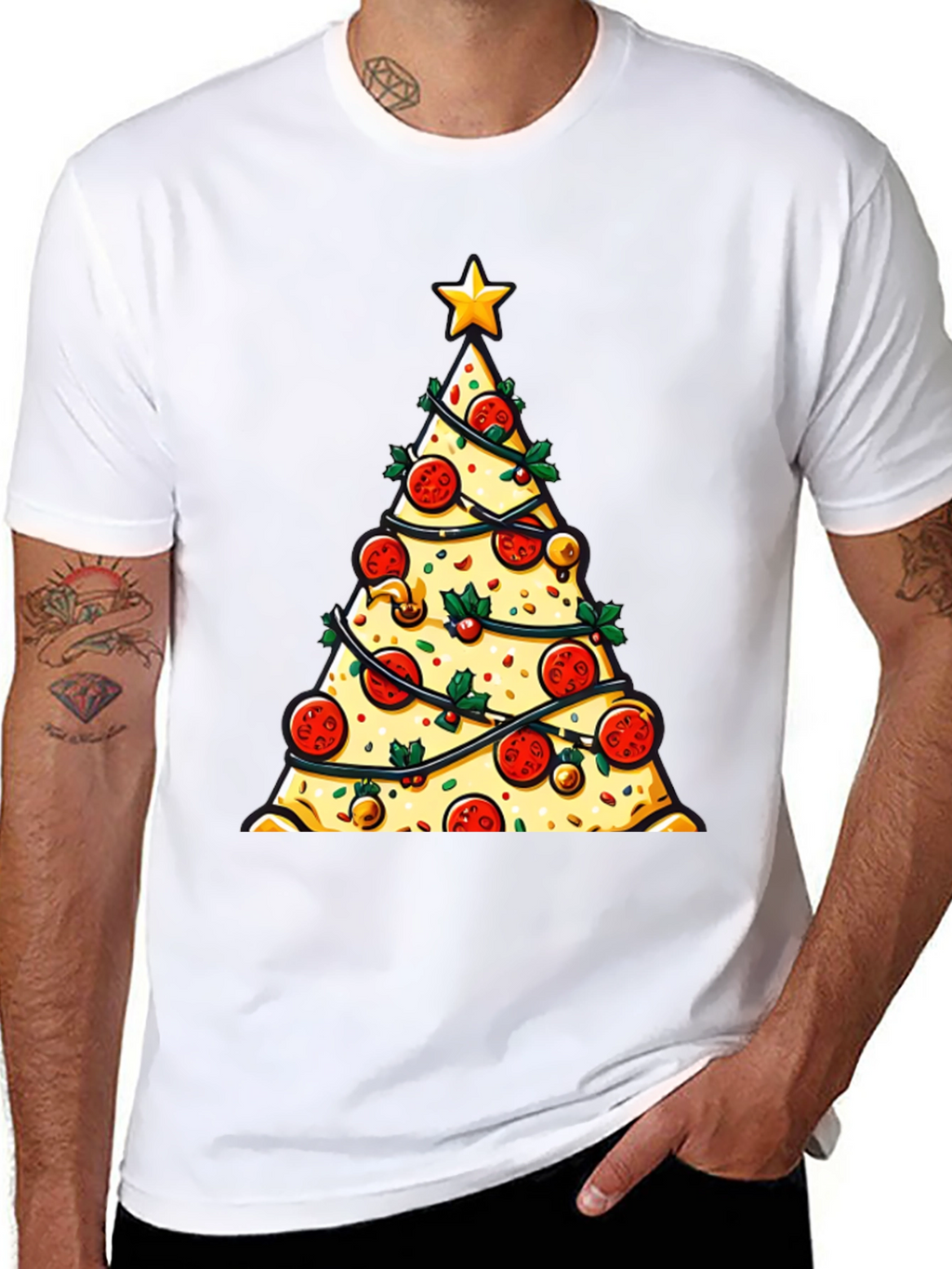 Pizza Christmas Tree Graphic Tee - Holiday Style!