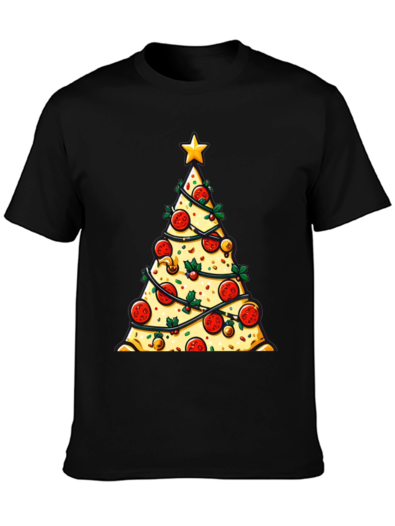 Pizza Christmas Tree Graphic Tee - Holiday Style!