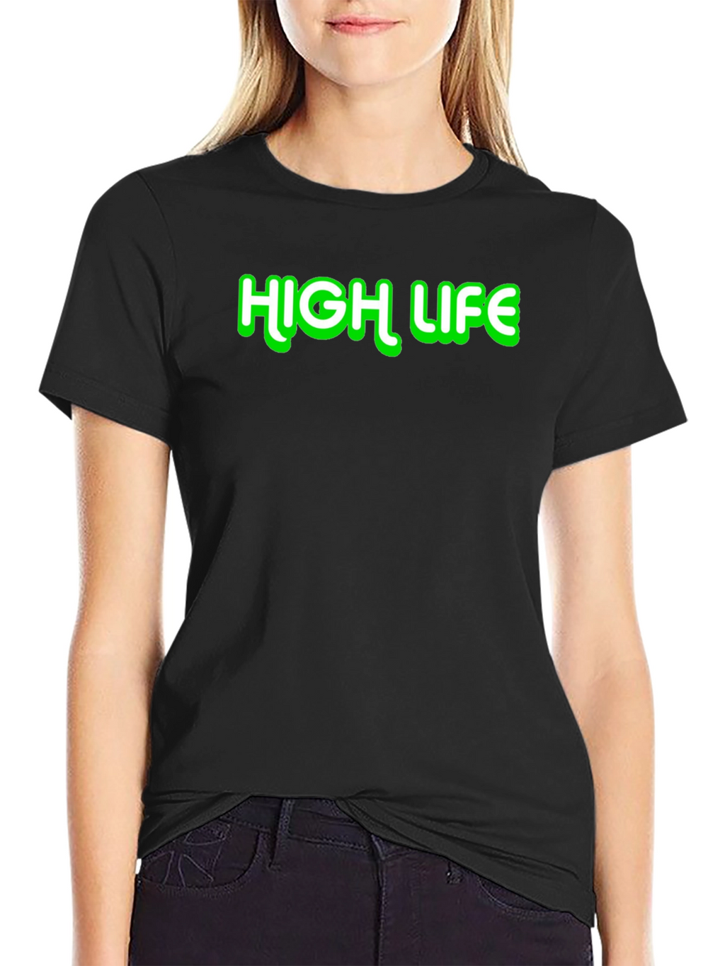High Life Graphic Tee - Black Cotton Casual Shirt