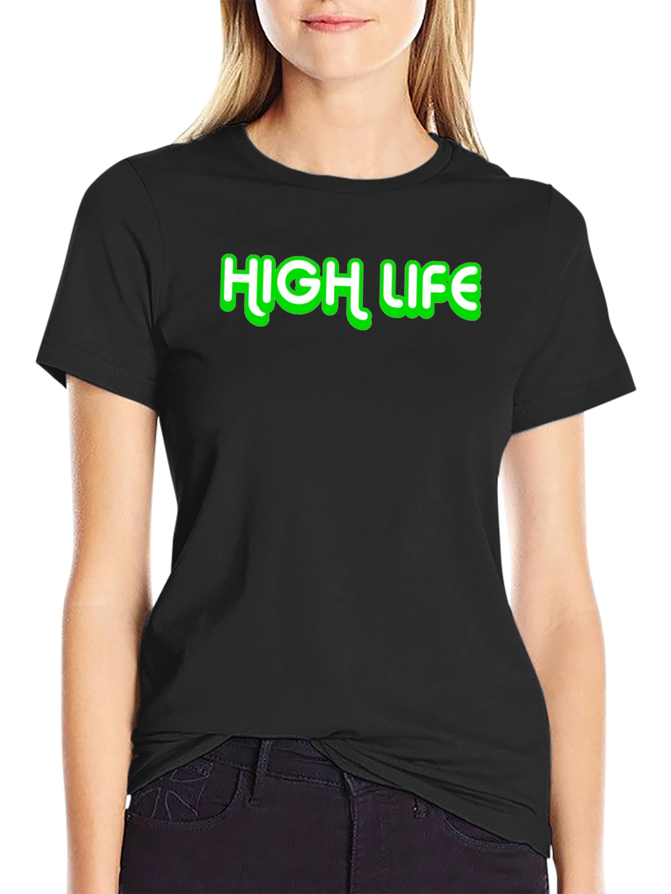 High Life Graphic Tee - Black Cotton Casual Shirt