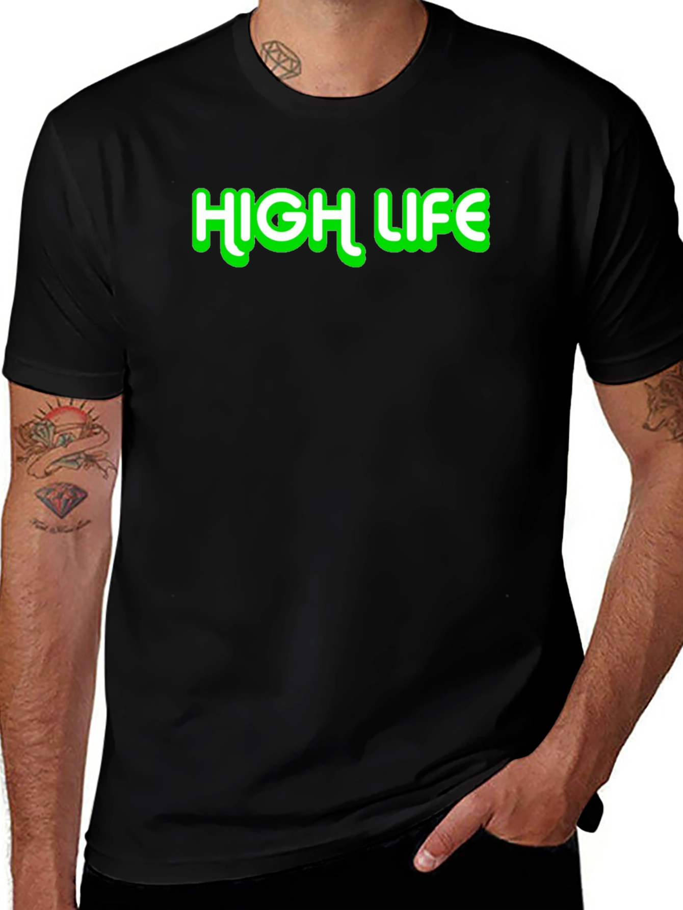 High Life Graphic Tee - Black Cotton Casual Shirt