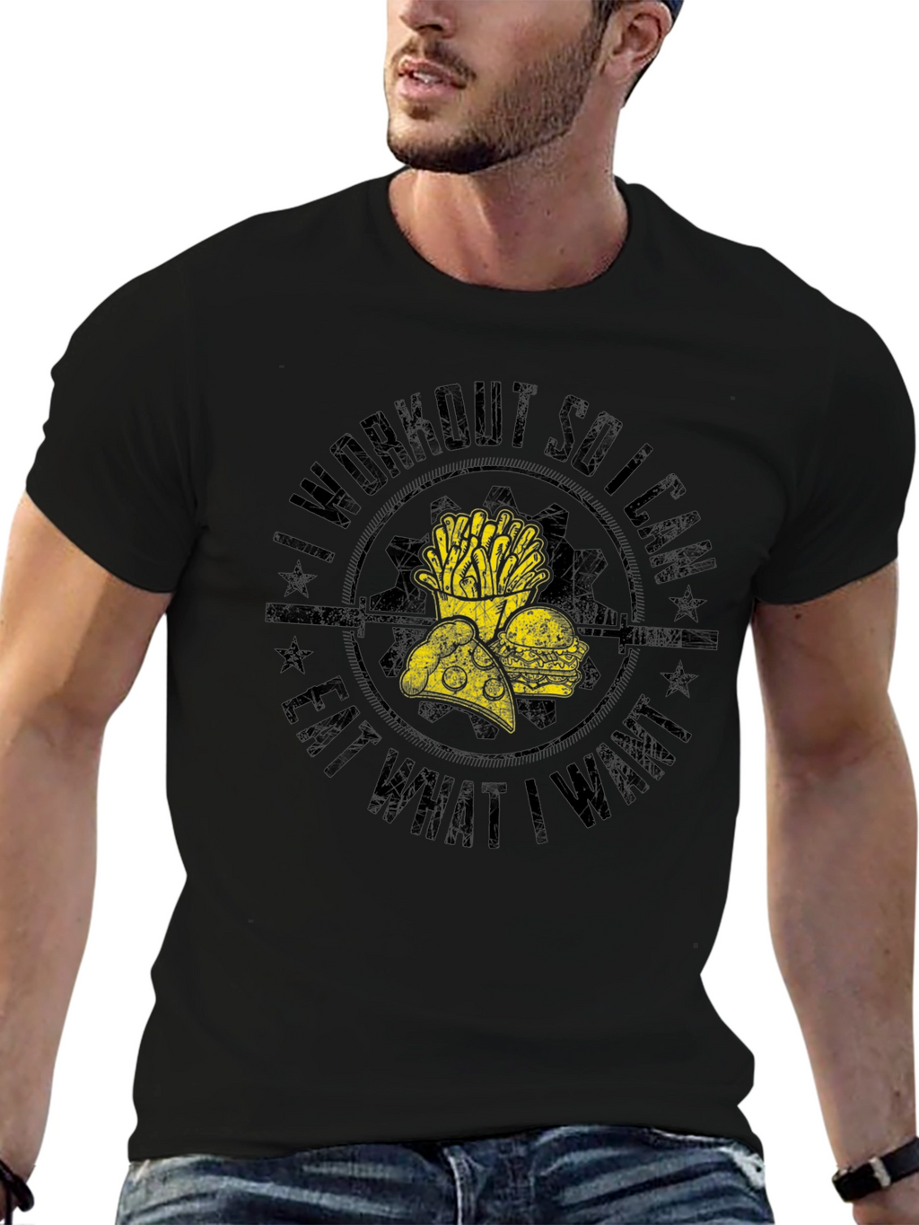 Workout for Food Black T-Shirt