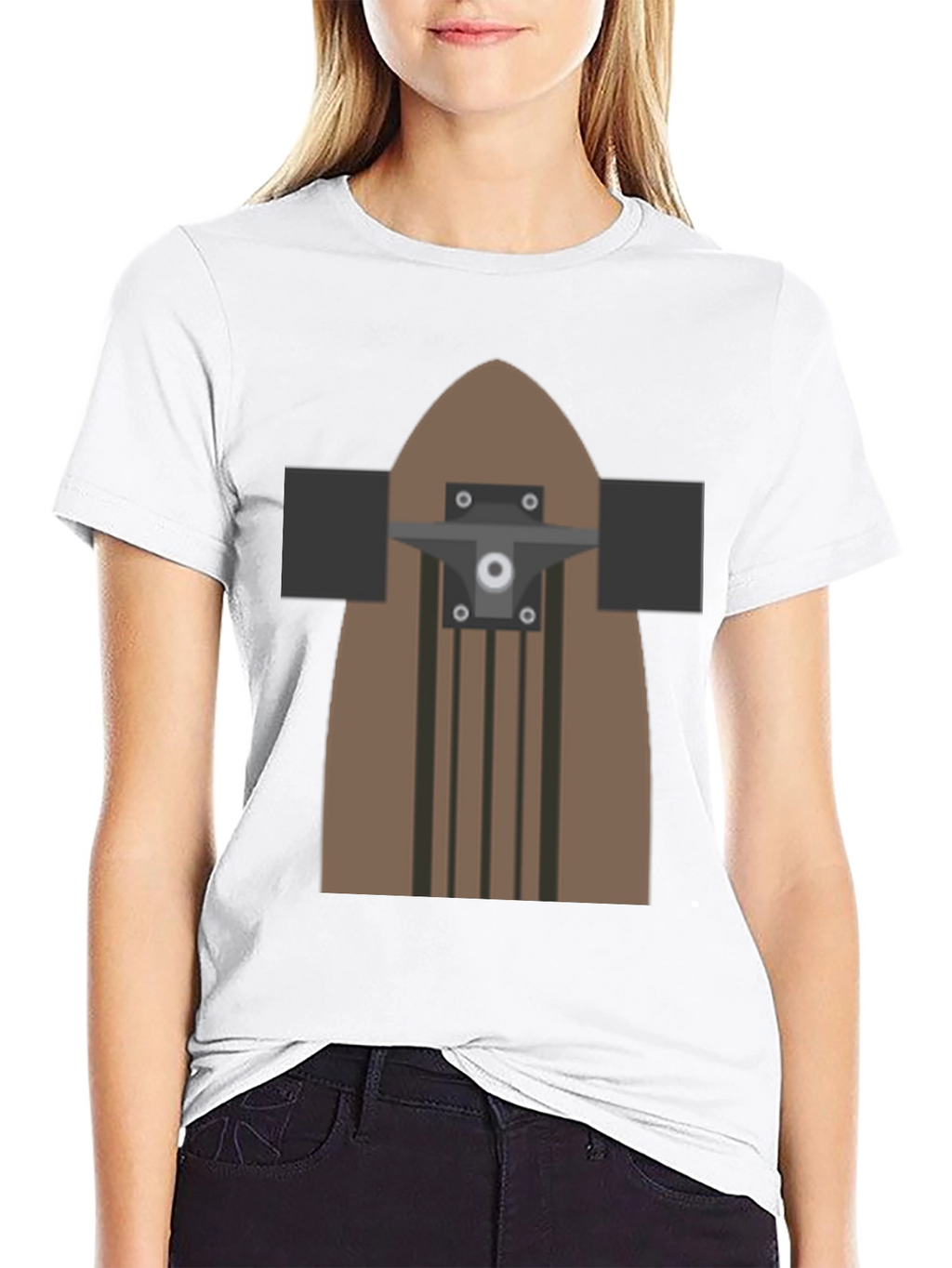 Skateboard Graphic T-Shirt - Casual Black Tee