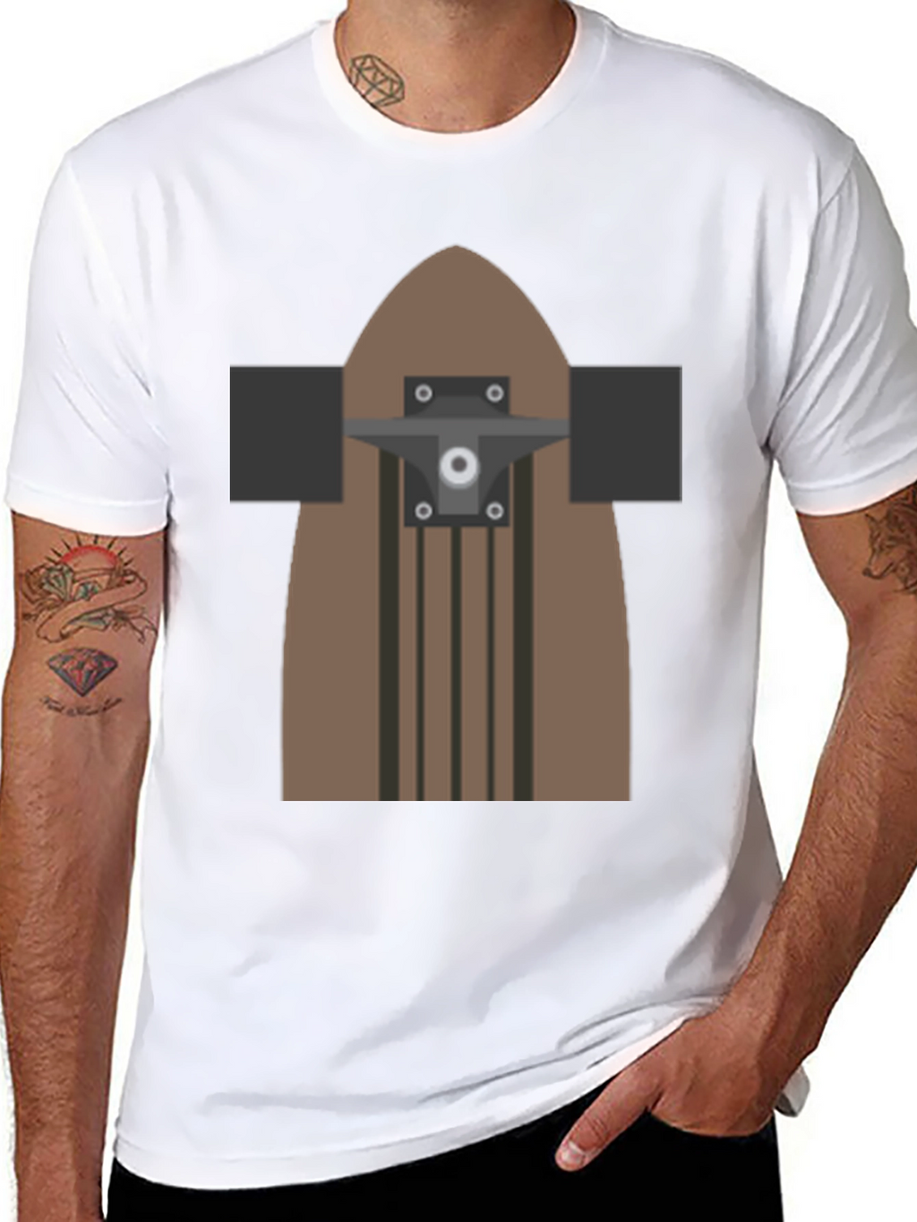 Skateboard Graphic T-Shirt - Casual Black Tee