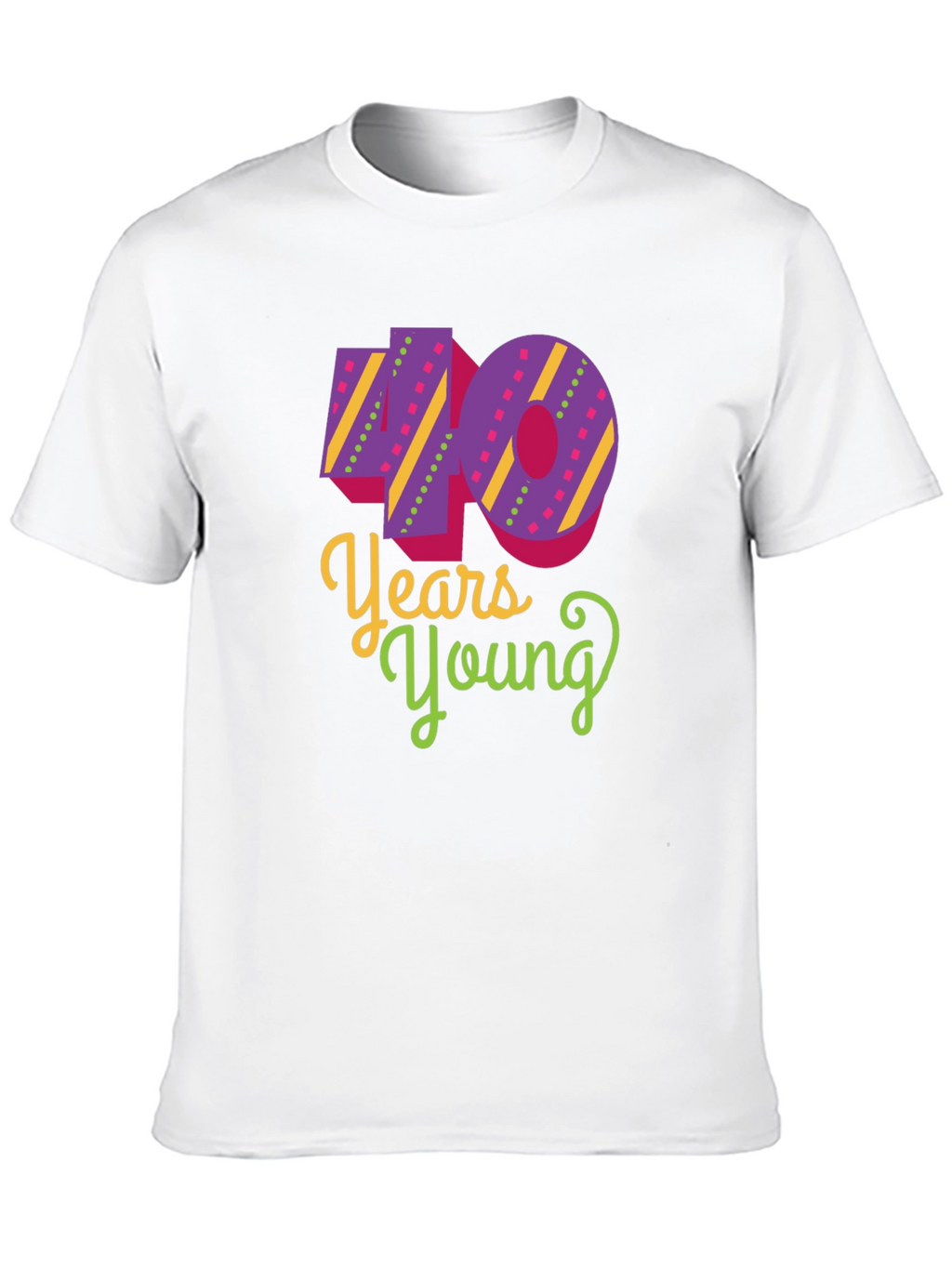 40 Years Young Black T-Shirt
