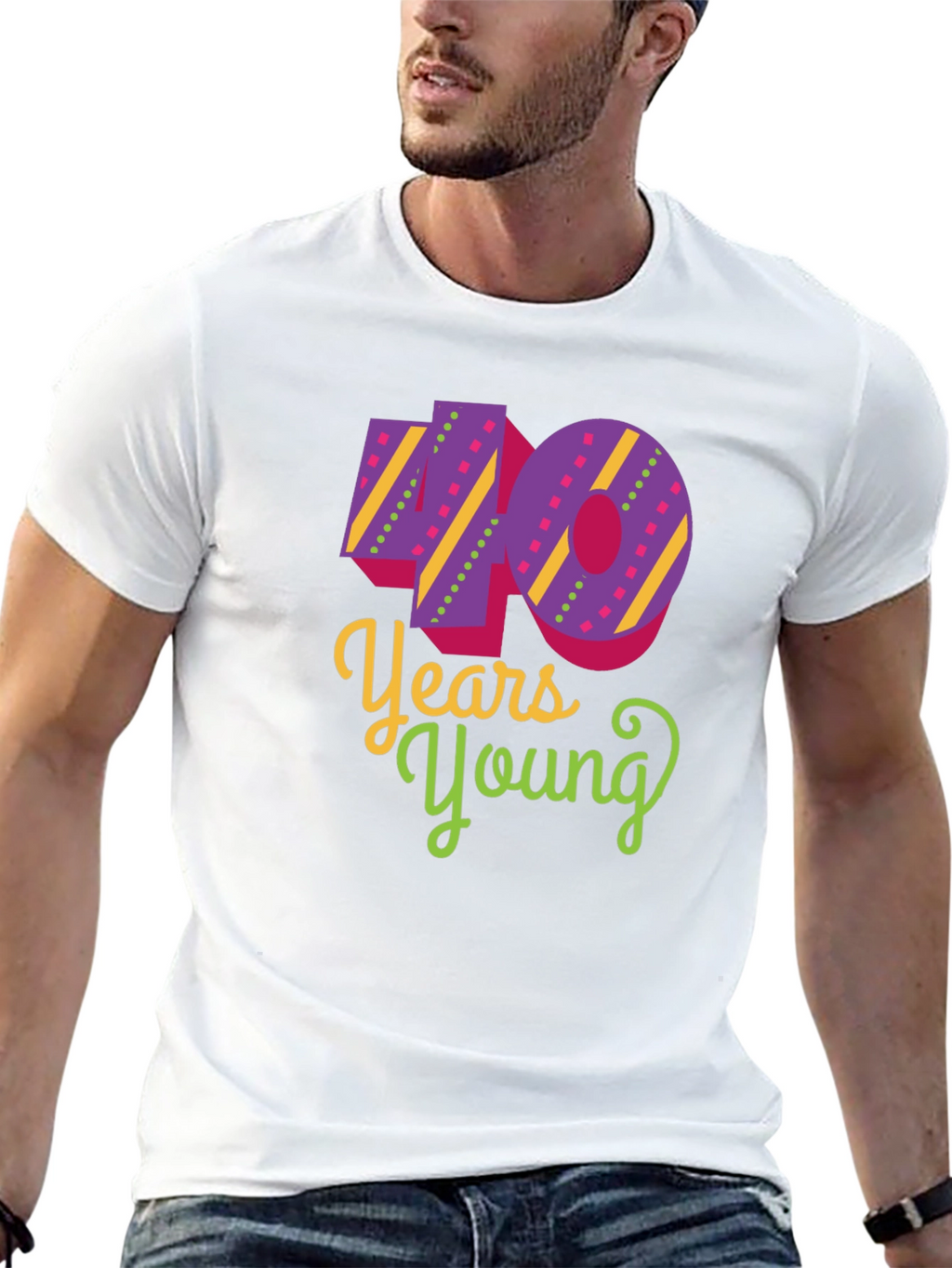 40 Years Young Black T-Shirt