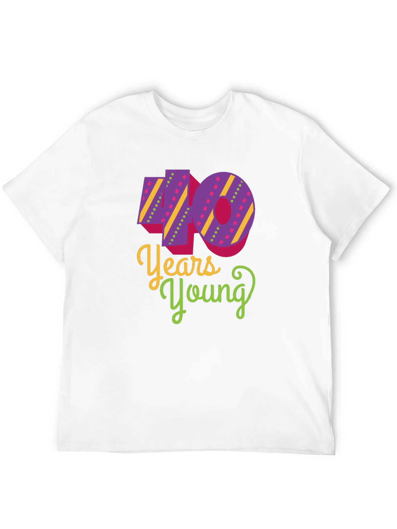 40 Years Young Black T-Shirt
