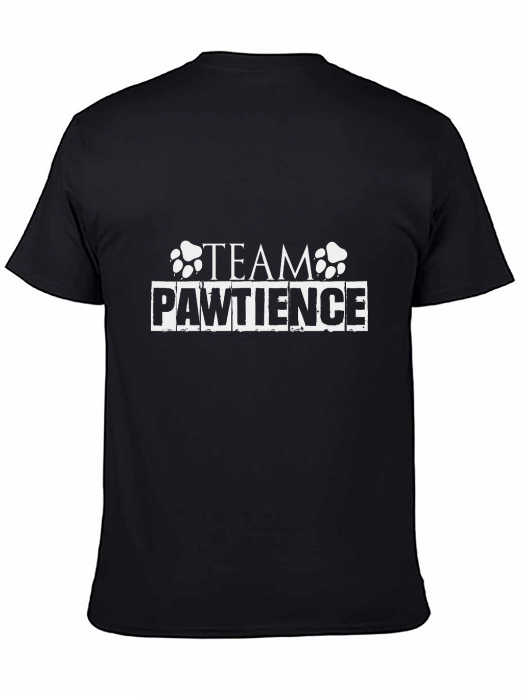 Team Pawtience Funny Dog Paw Print Black T-Shirt