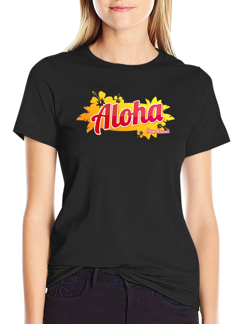 Aloha From Hawaii Black Graphic T-Shirt