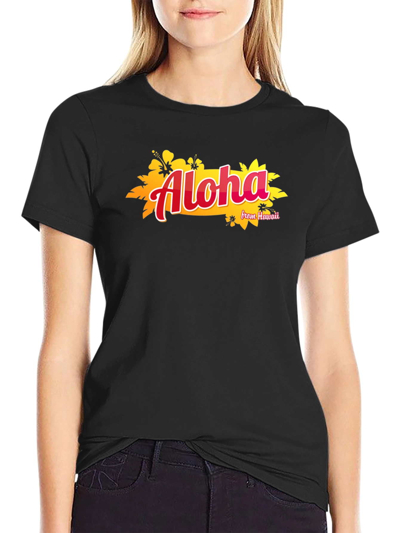 Aloha From Hawaii Black Graphic T-Shirt
