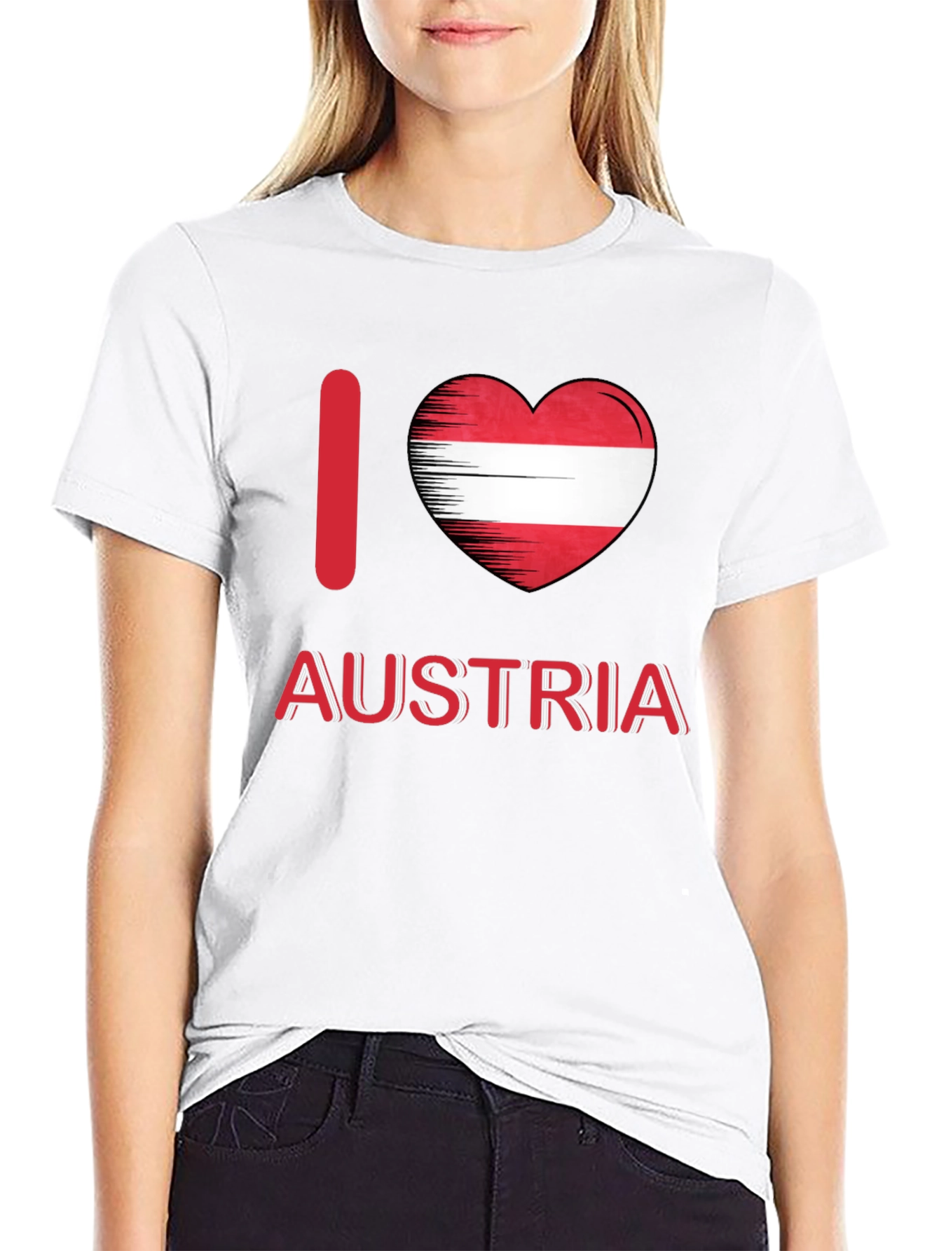 I Love Austria T-Shirt Austrian Flag Heart